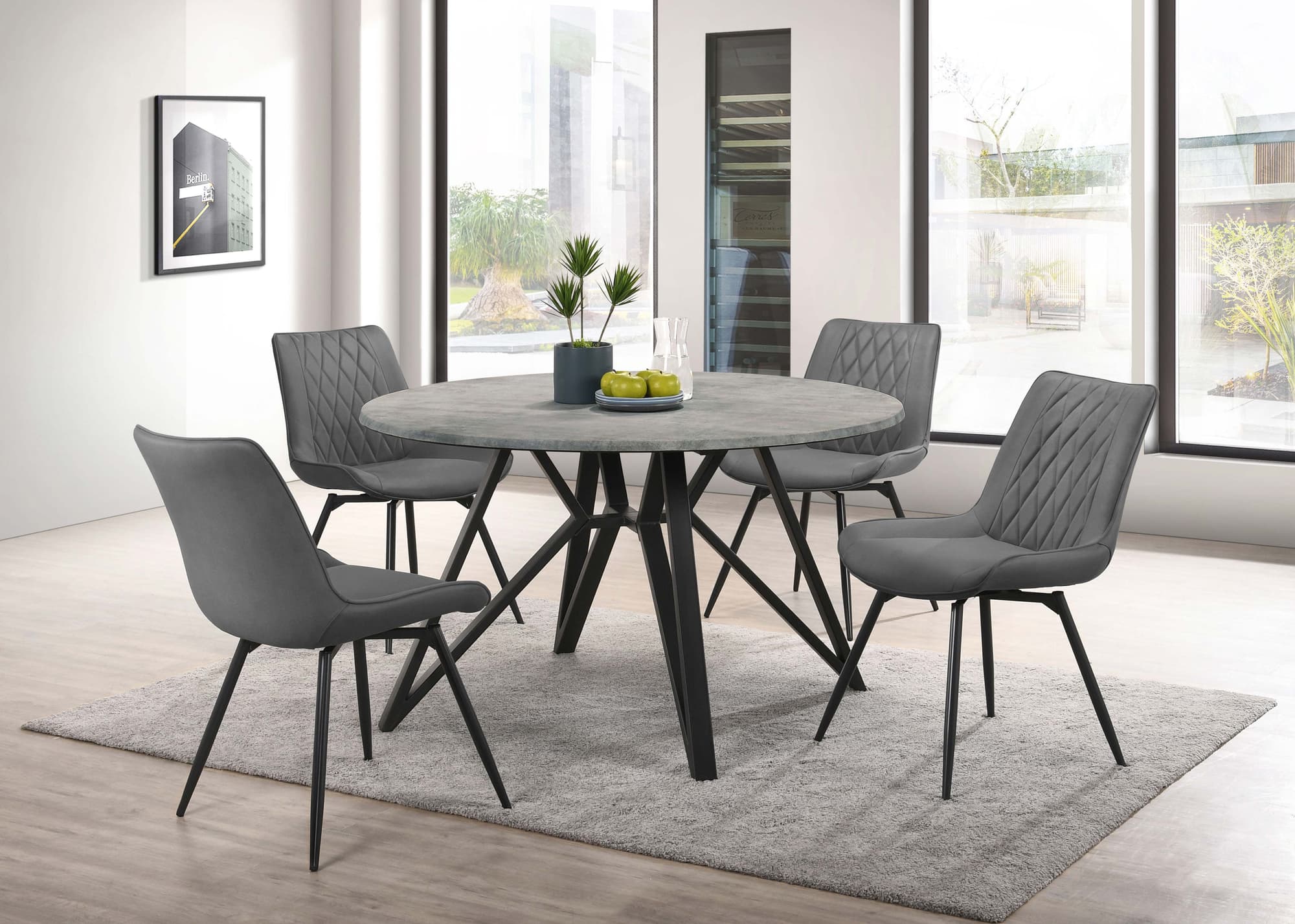 Neil Gray Round Dining Room Set Concrete - Image 1