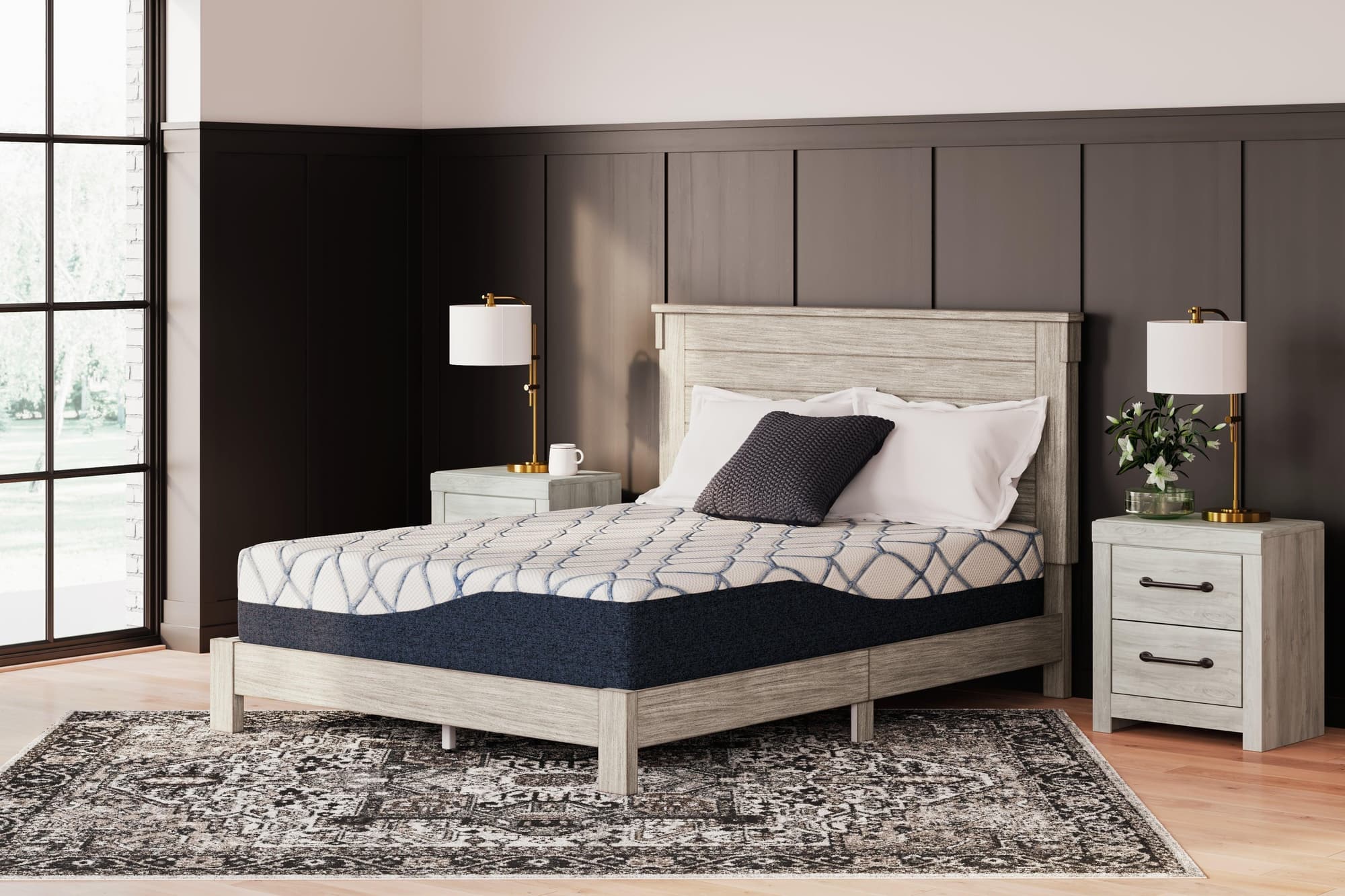 12 Inch Chime Elite 2.0 White Blue Full Mattress - Image 1