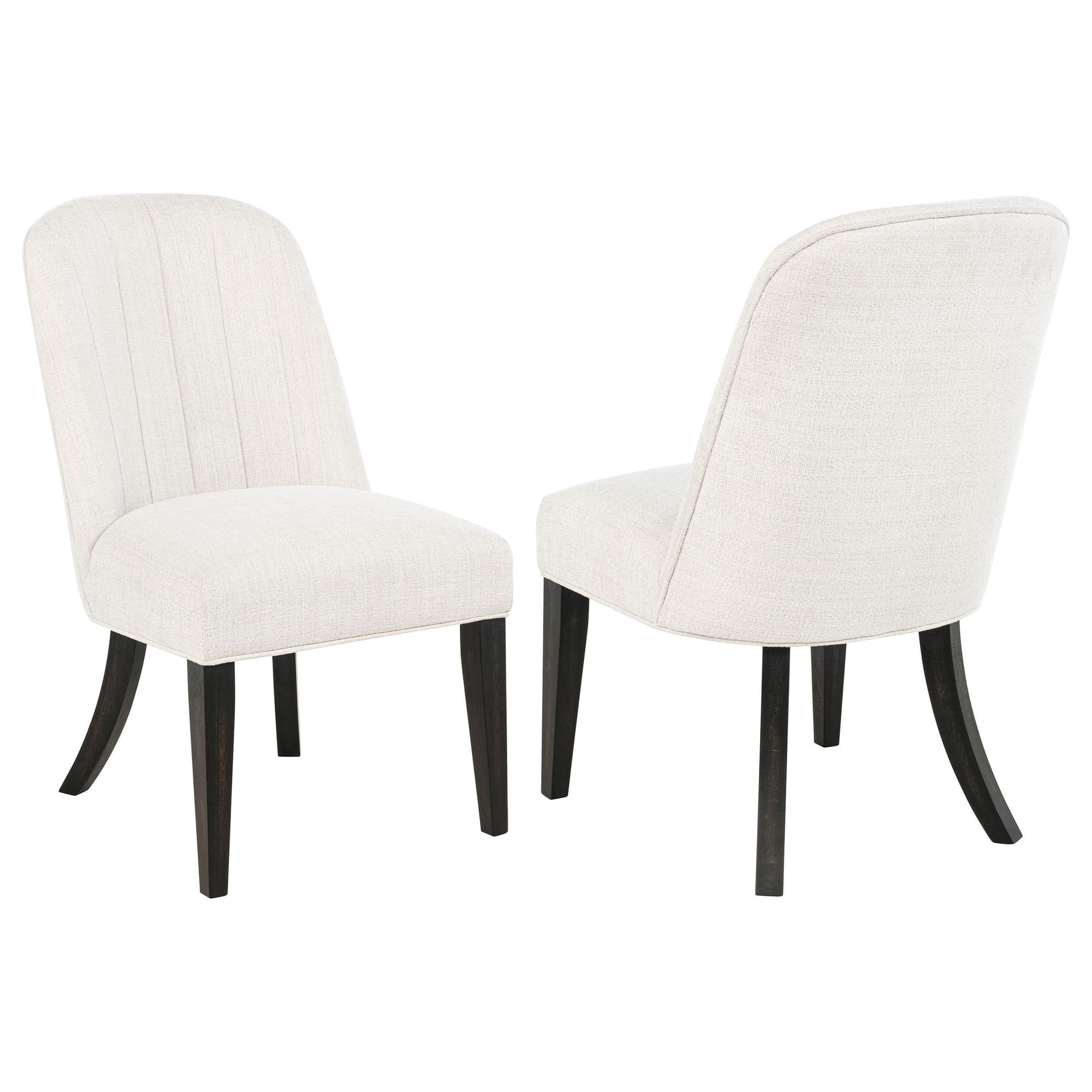 Leandro Upholstered Dining Side Chair Cream (Set of 2) - Image 1