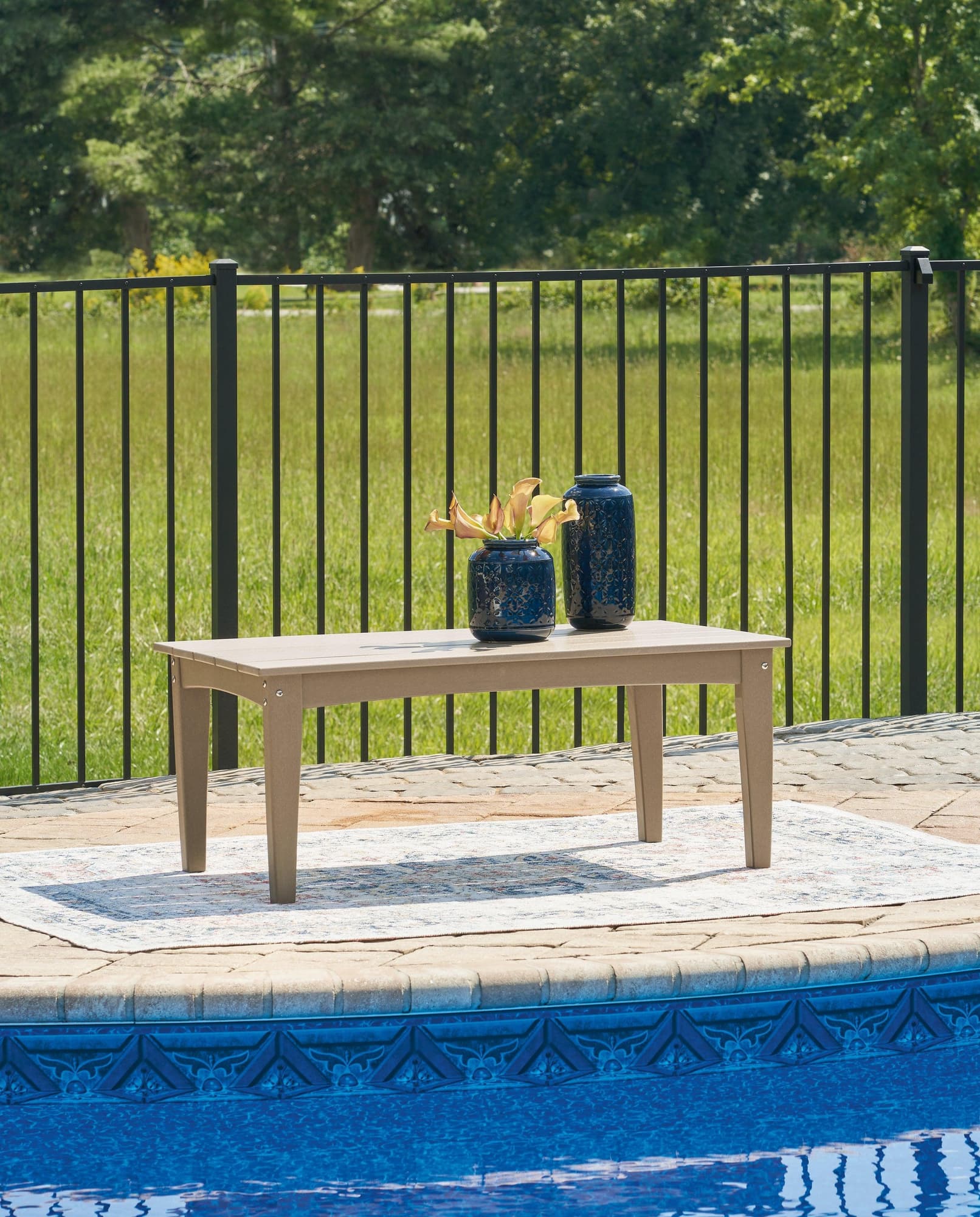 Hyland Wave Driftwood Outdoor Coffee Table - Image 1