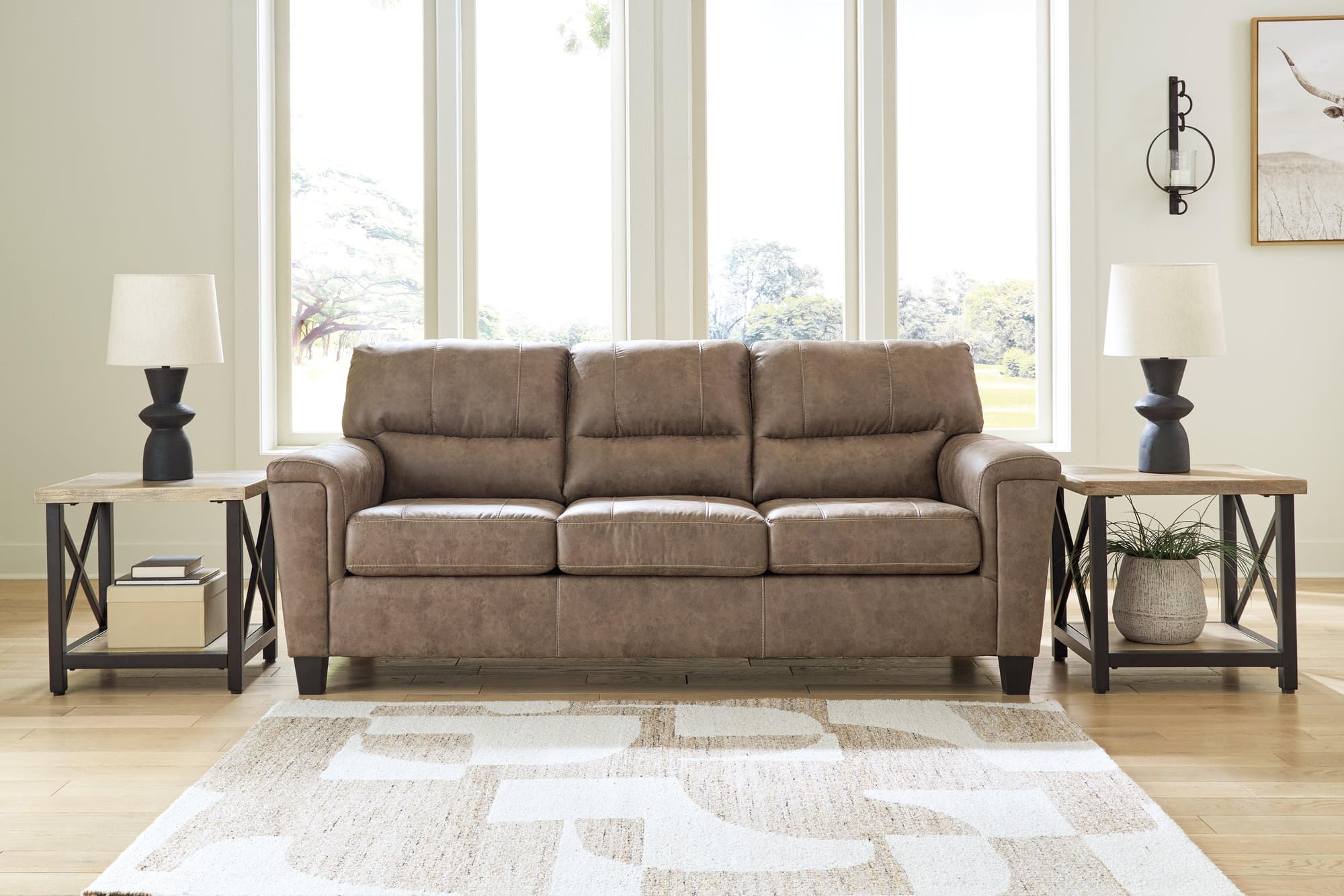 Navi Fossil Faux Leather Sofa - Image 1
