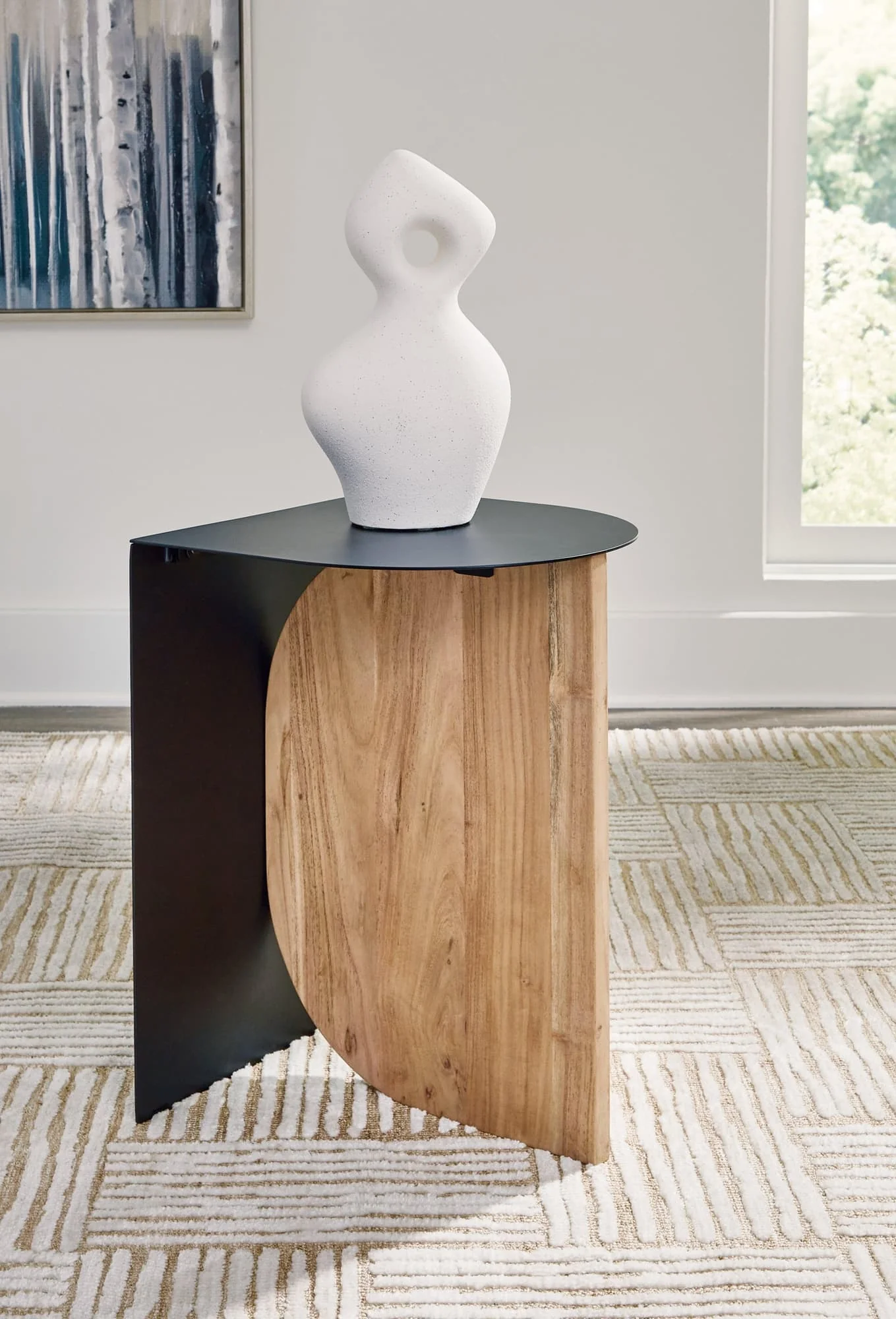 Ladgate Black Natural Accent Table