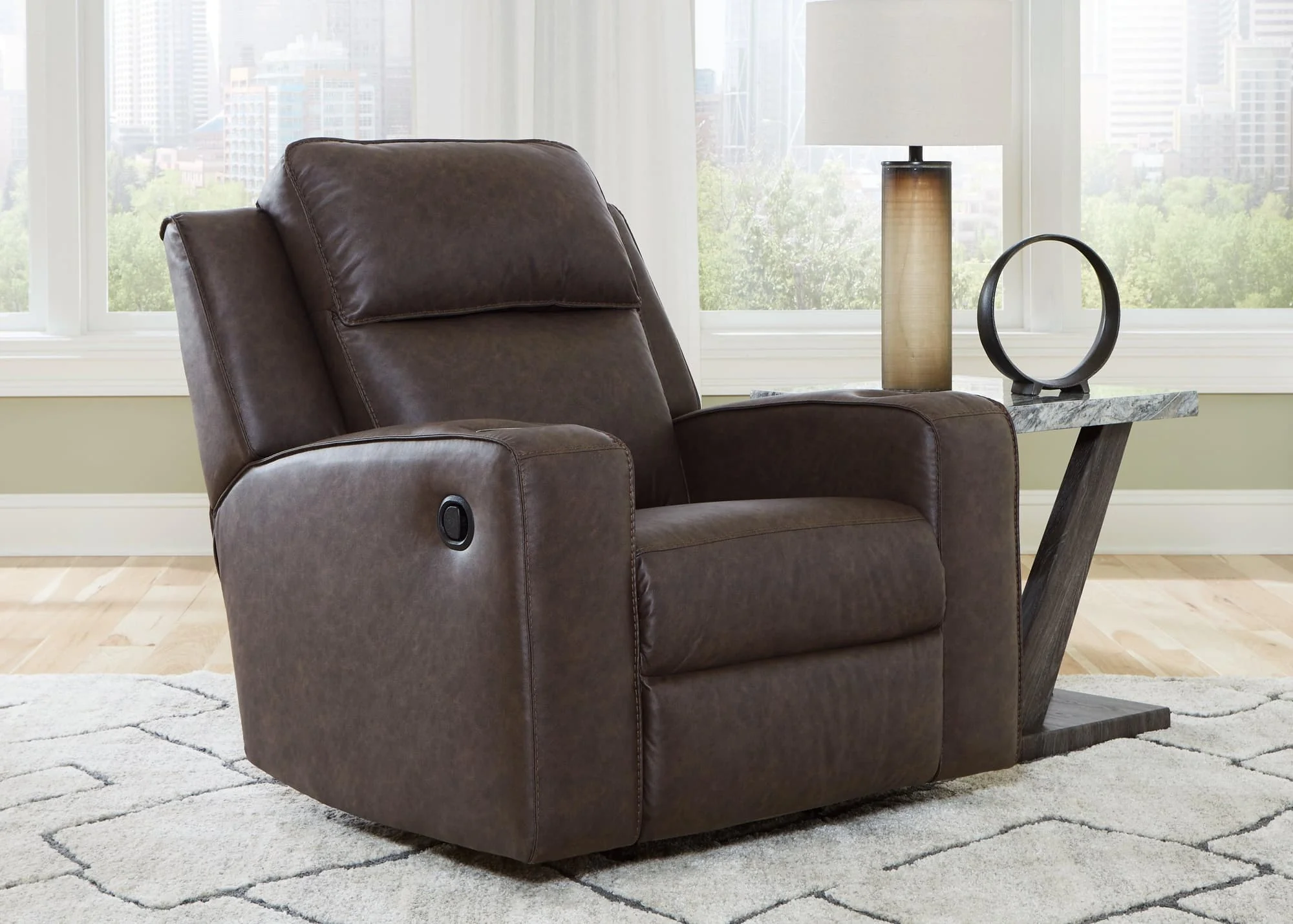 Lavenhorne Granite Faux Leather Recliner