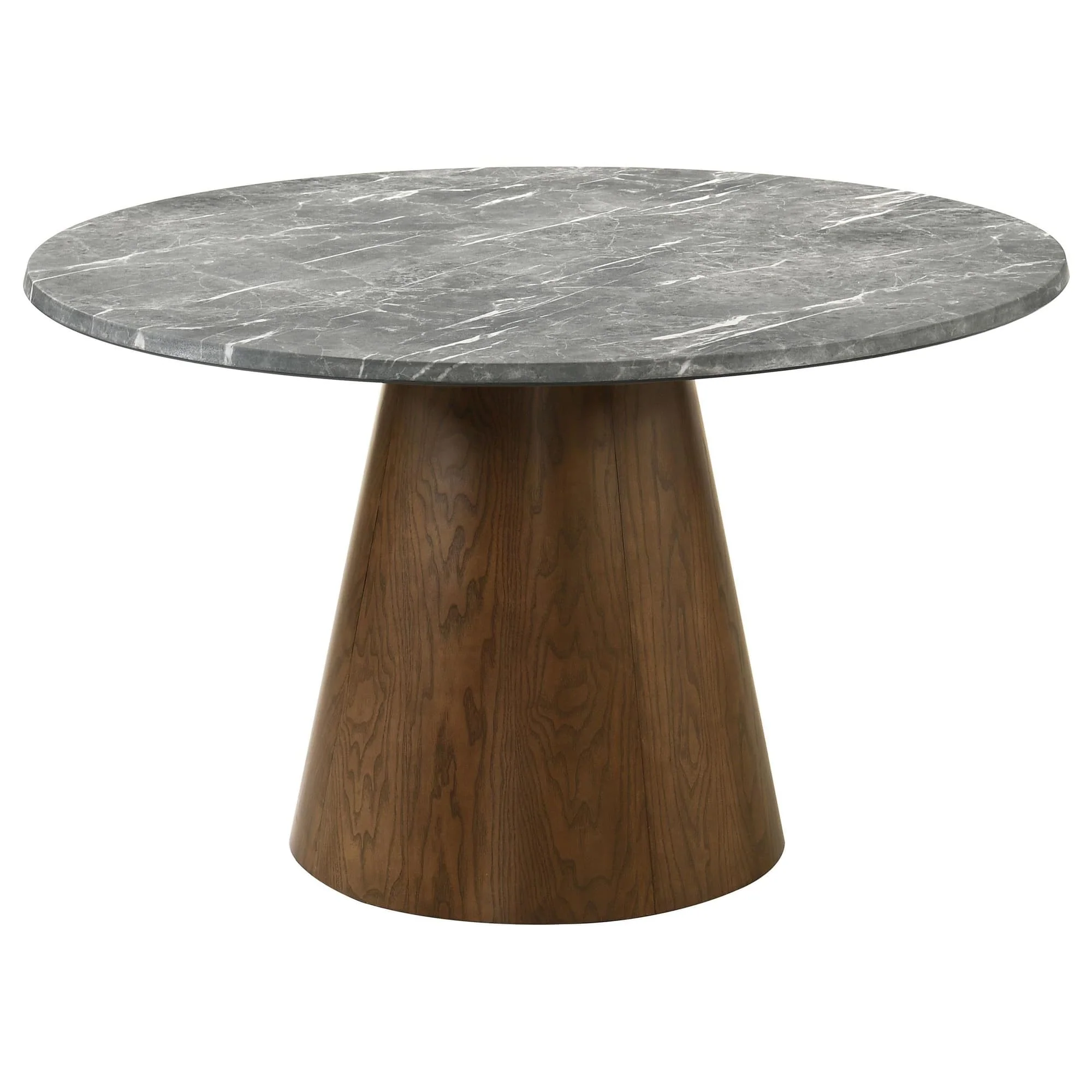 Franklin 59-inch Round Dining Table Grey and Dark Oak - Image 1