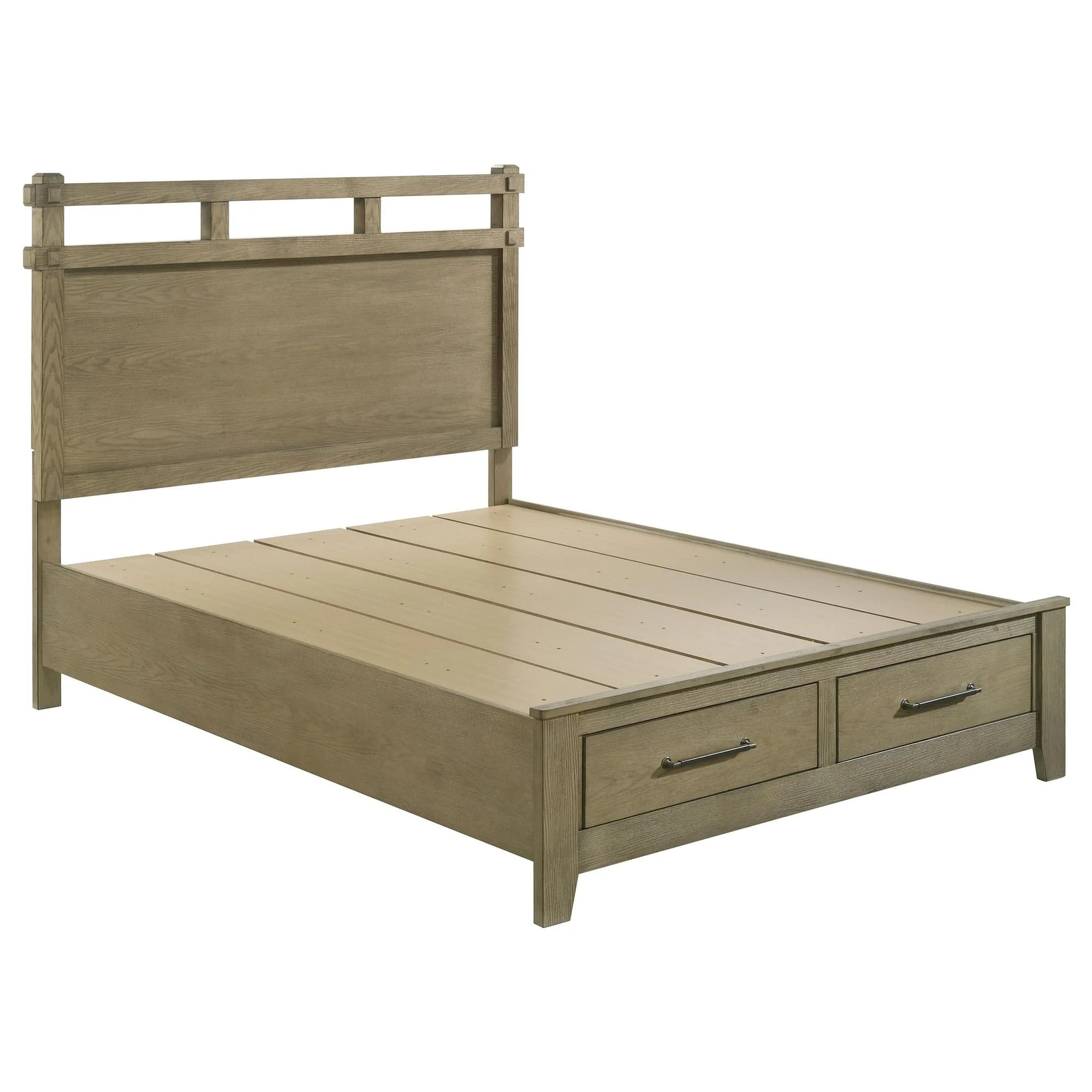 Hazlewood 59-inch Queen Panel Storage Bed Vineyard Oak - Image 1
