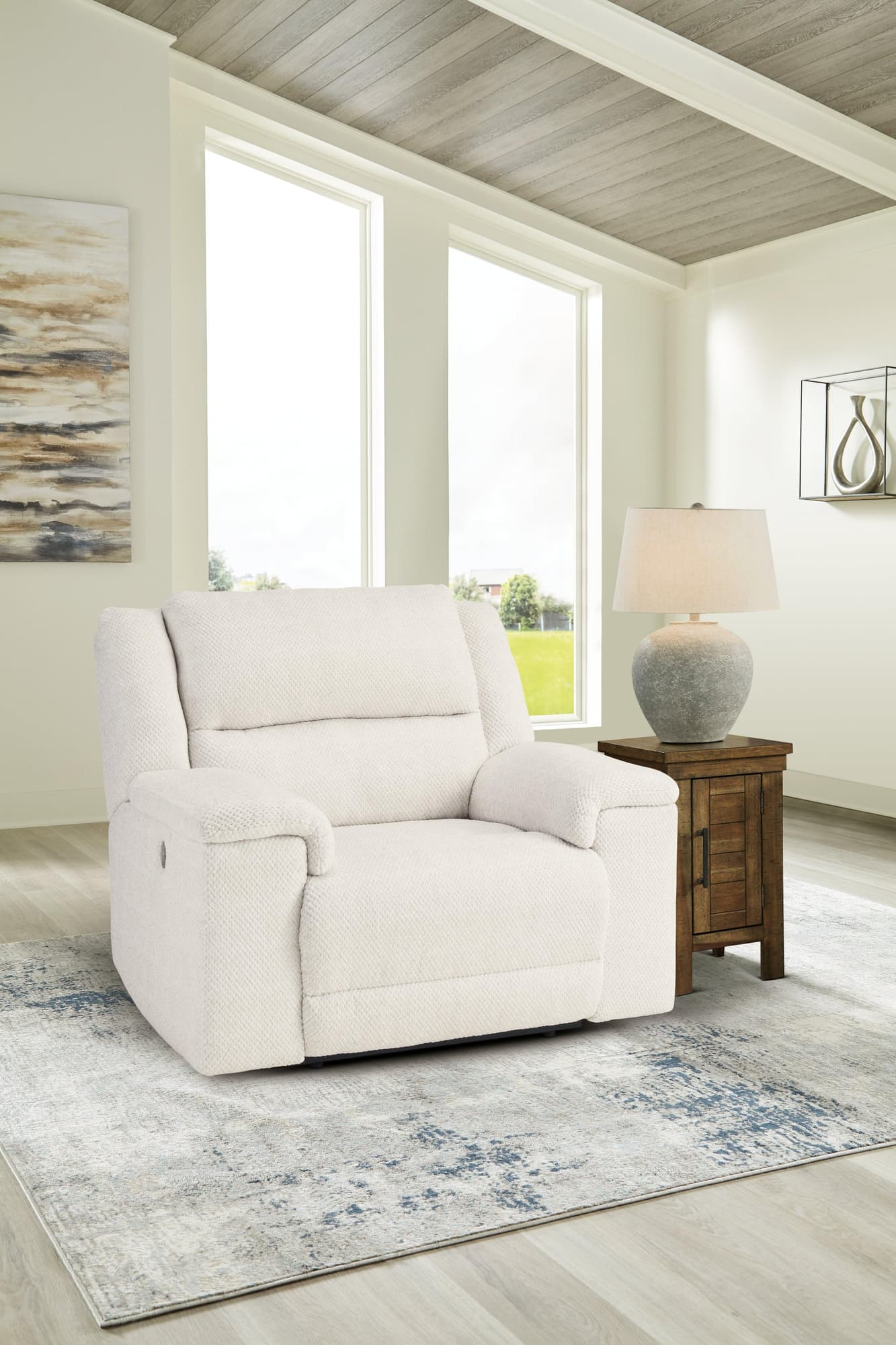 Keensburg Linen Velvet Oversized Power Recliner - Image 1