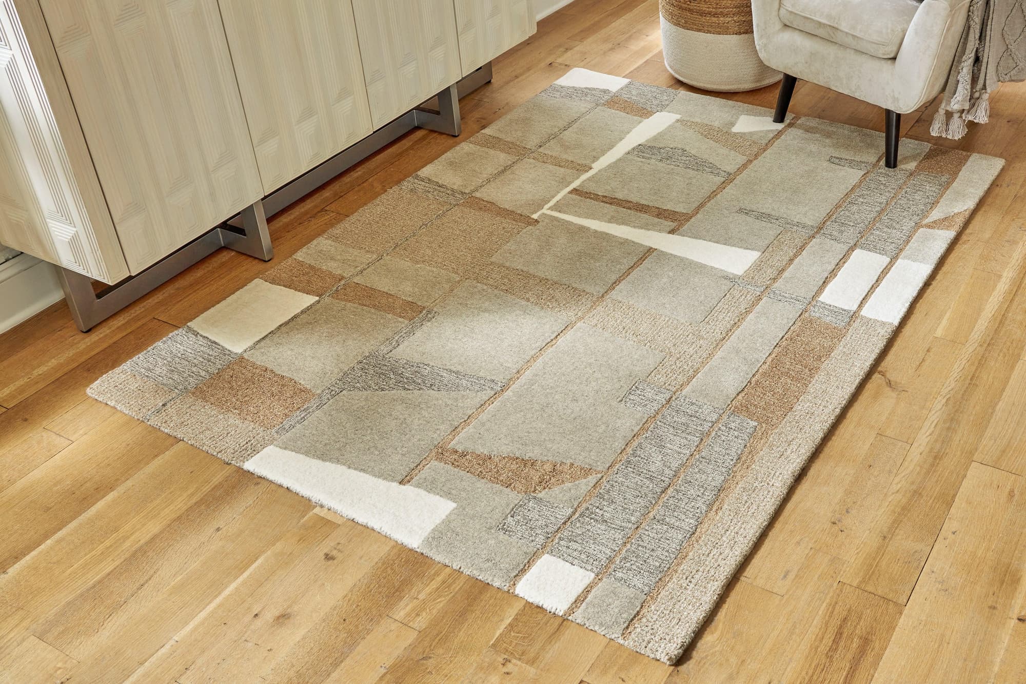 Abbotton Taupe Gray Caramel 8′ X 10′ Rug