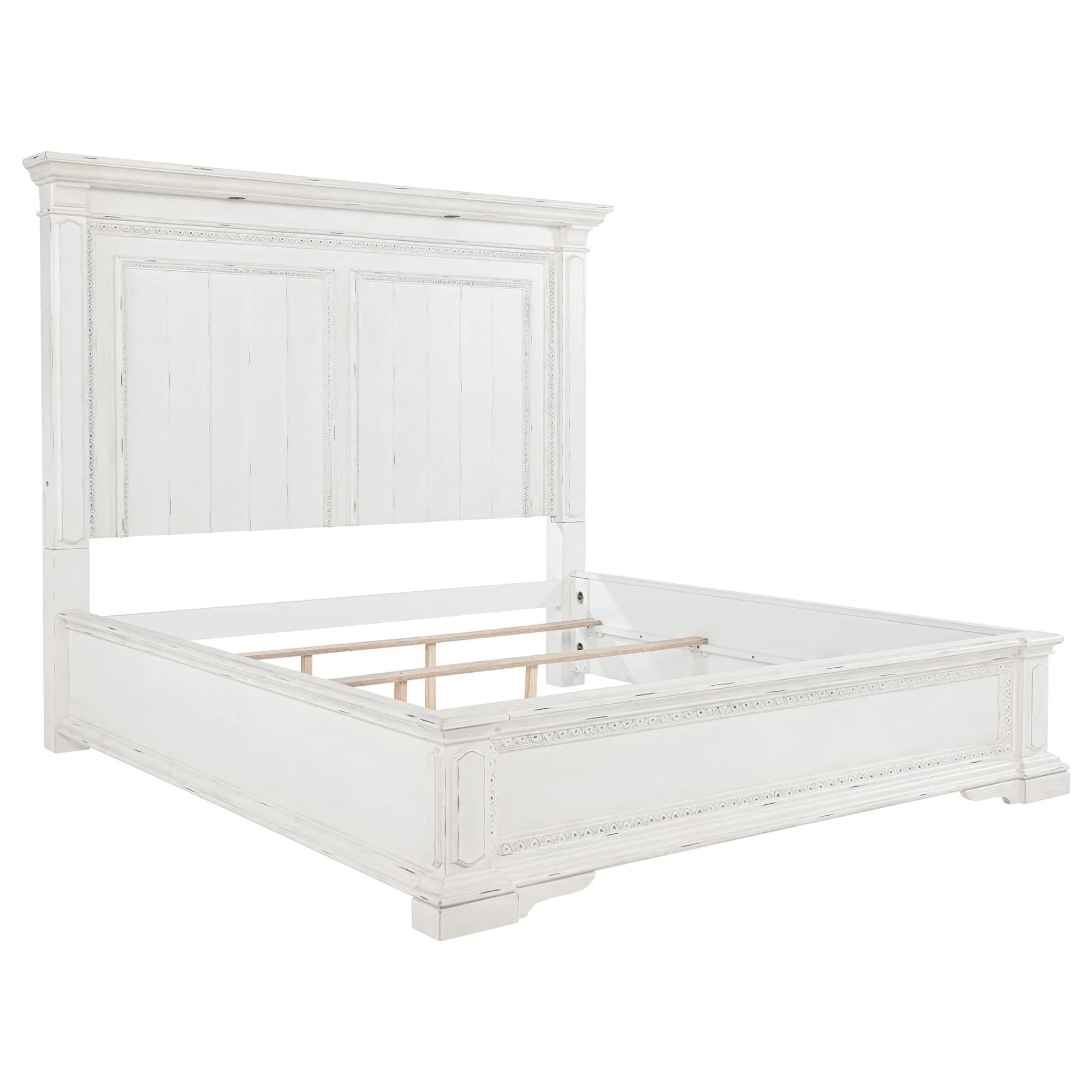 McKinney Eastern King LED Light Panel Bed Vintage White - Image 1