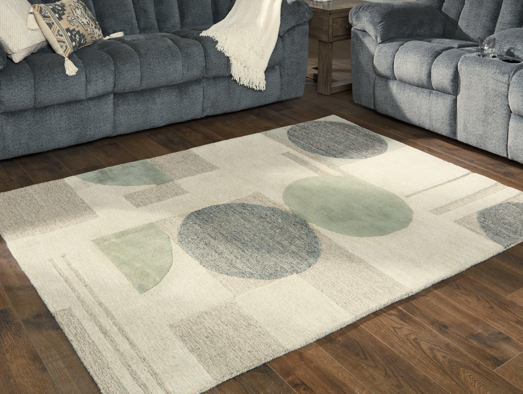 Dallane Linen Blue Green 5' X 7' Rug - Image 1