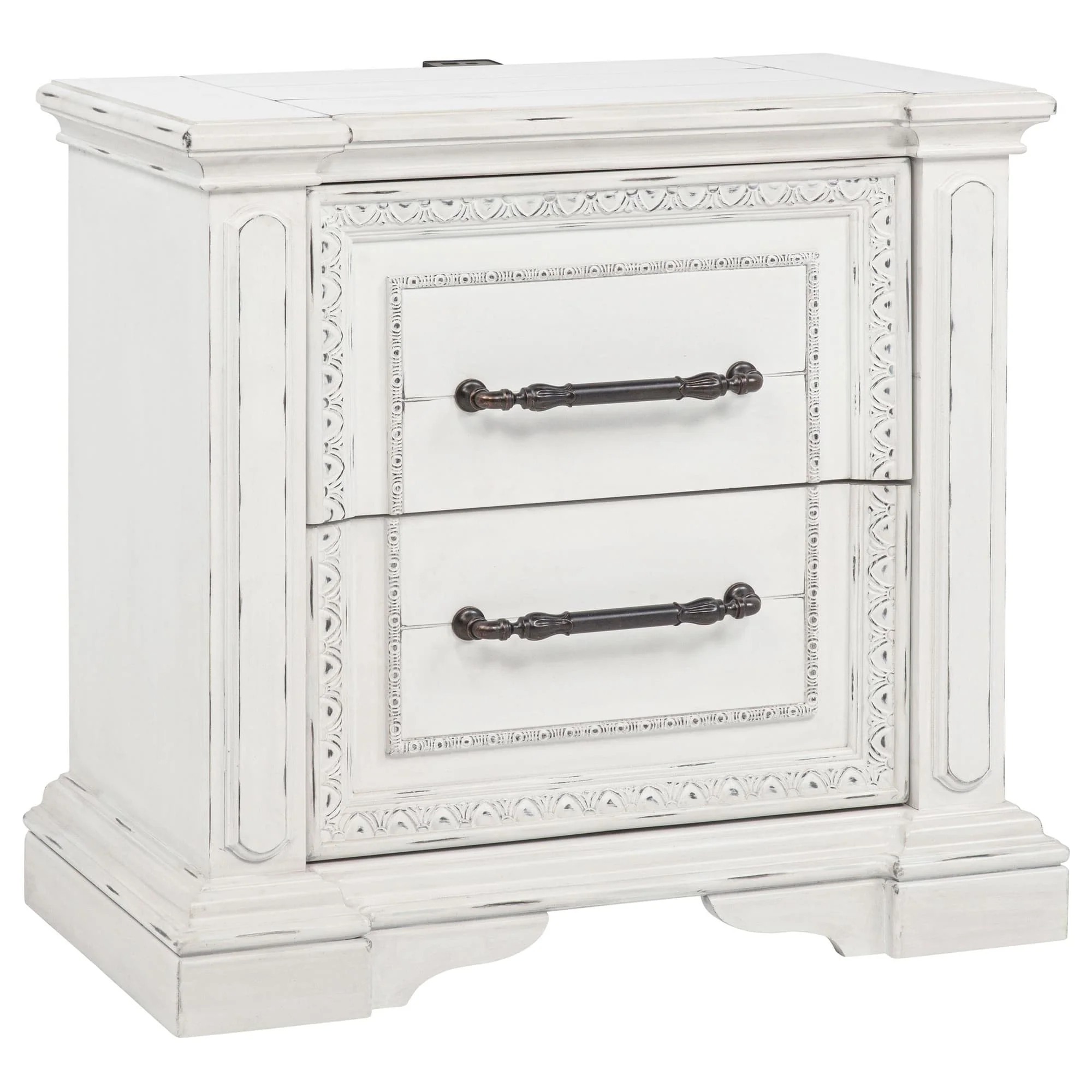 McKinney 2-drawer Nightstand with Dual USB Vintage White - Image 1