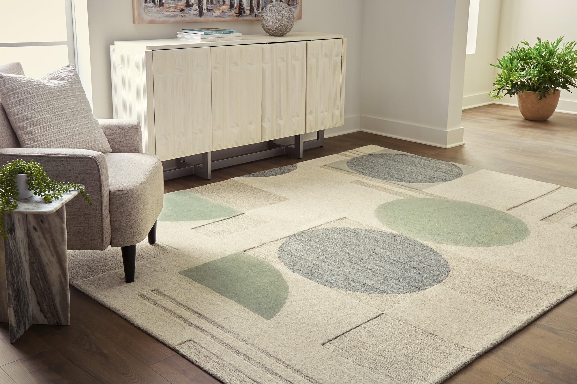 Dallane Linen Blue Green 8' X 10' Rug - Image 1