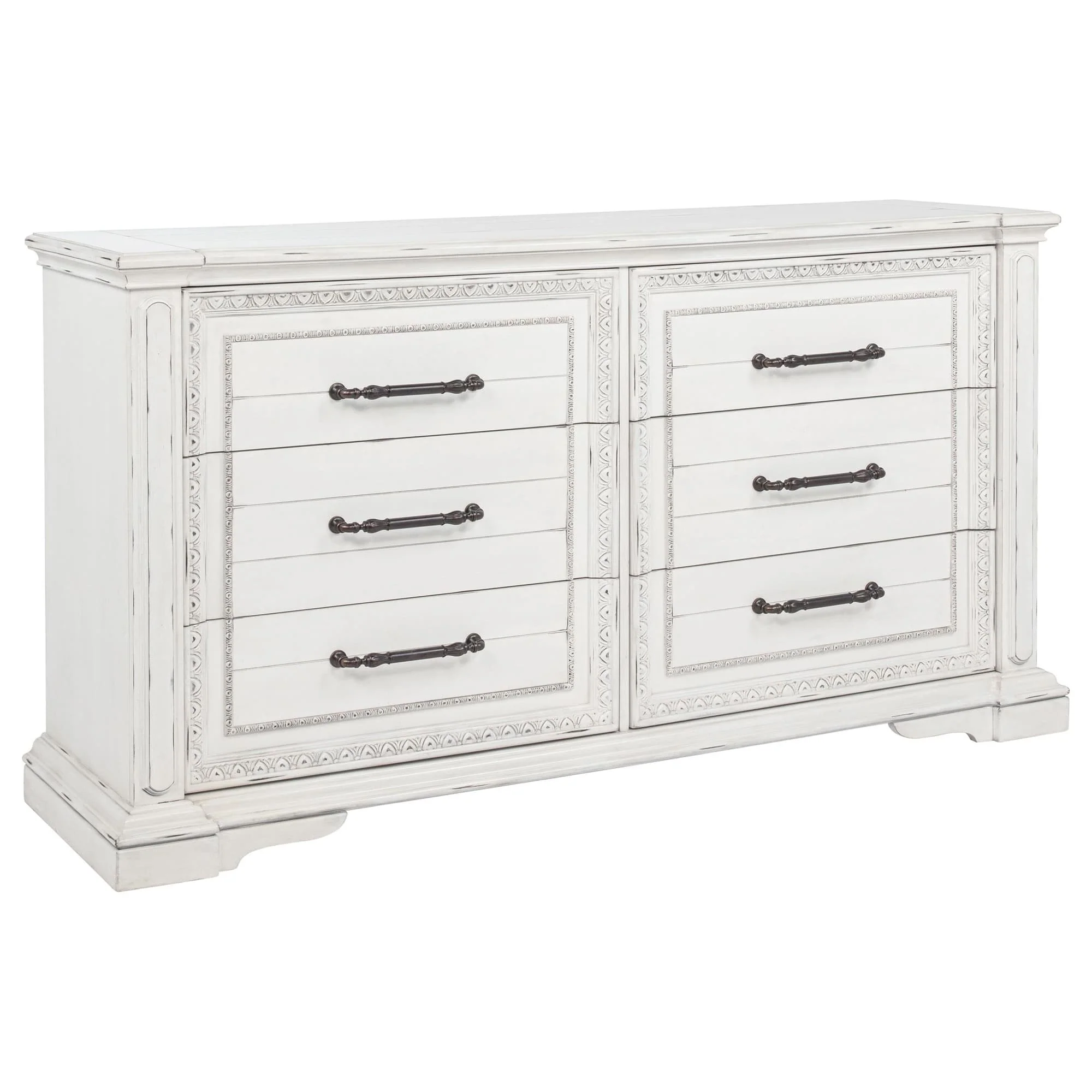 McKinney 6-drawer Bedroom Dresser Cabinet Vintage White - Image 1