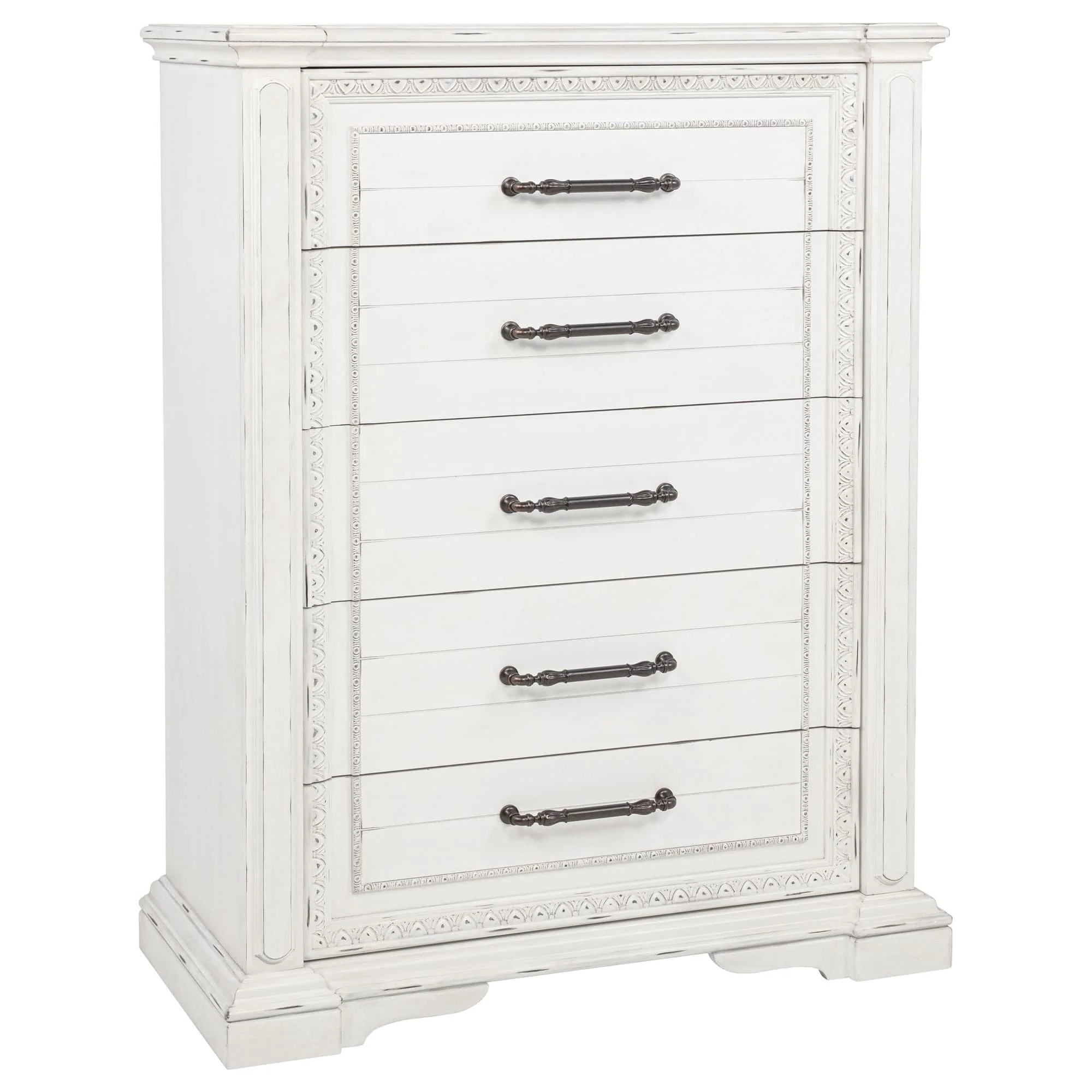 McKinney 5-drawer Bedroom Chest of Drawers Vintage White - Image 1