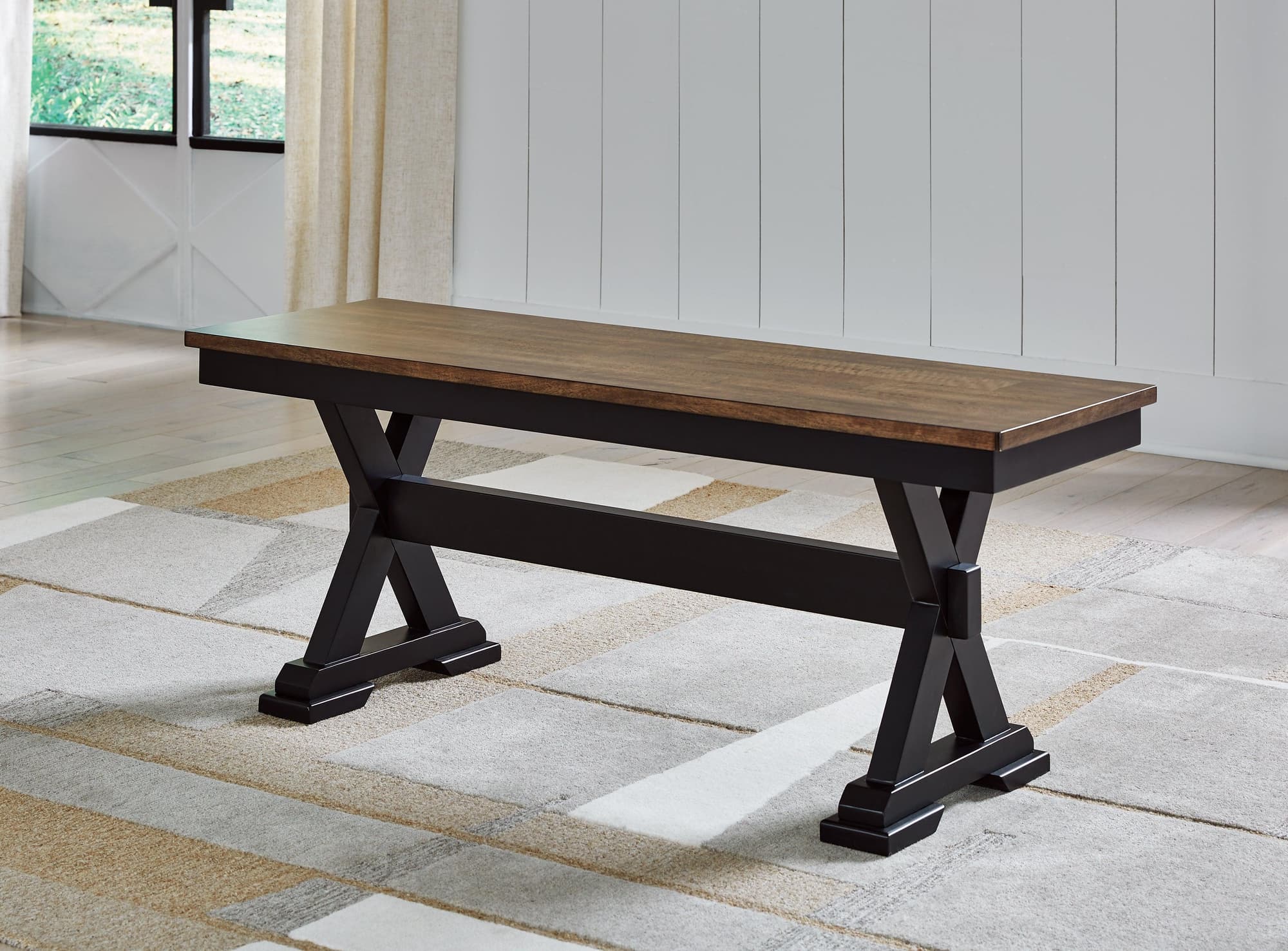 Wildenauer Brown Black 50″ Dining Bench