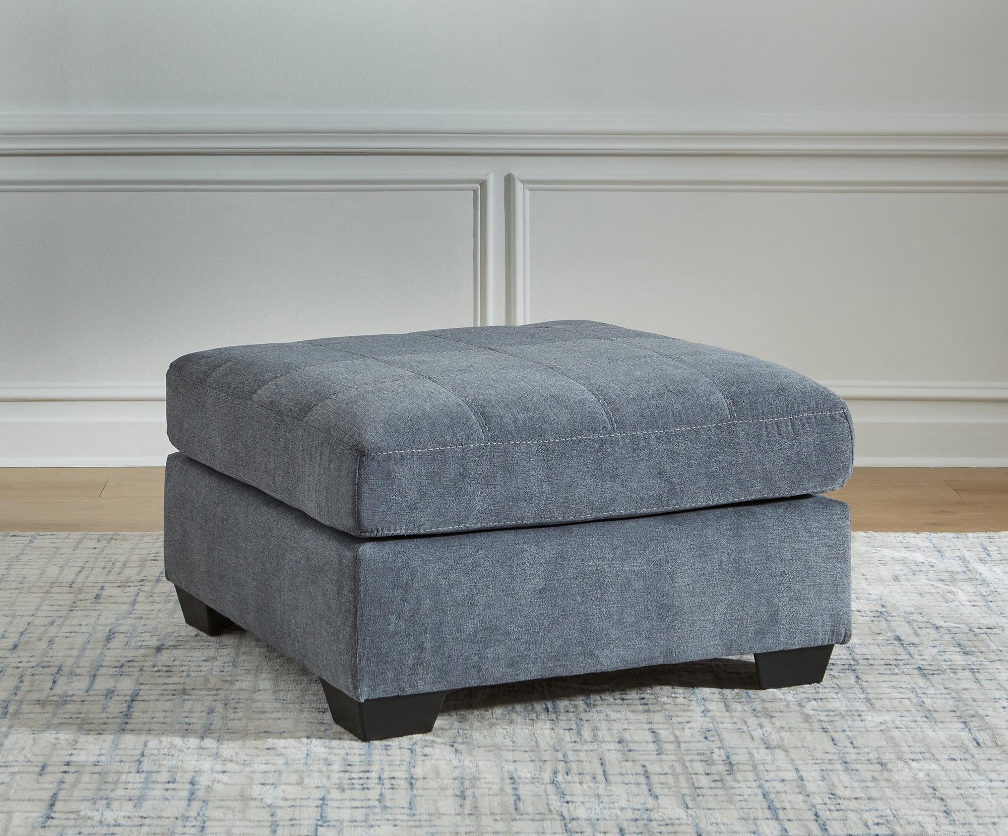 Marleton Denim Microfiber Oversized Accent Ottoman - Image 1