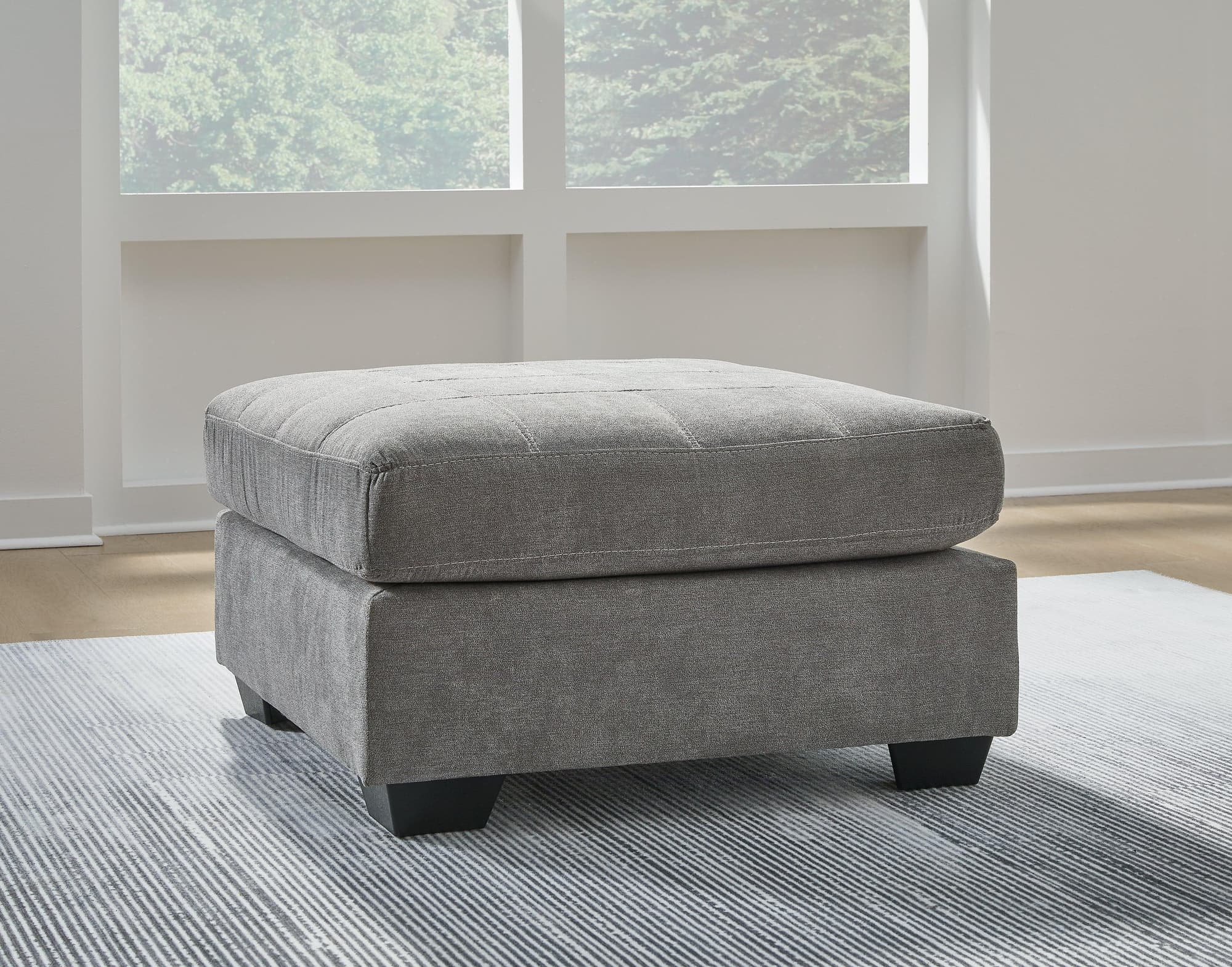 Marleton Gray Microfiber Oversized Accent Ottoman - Image 1