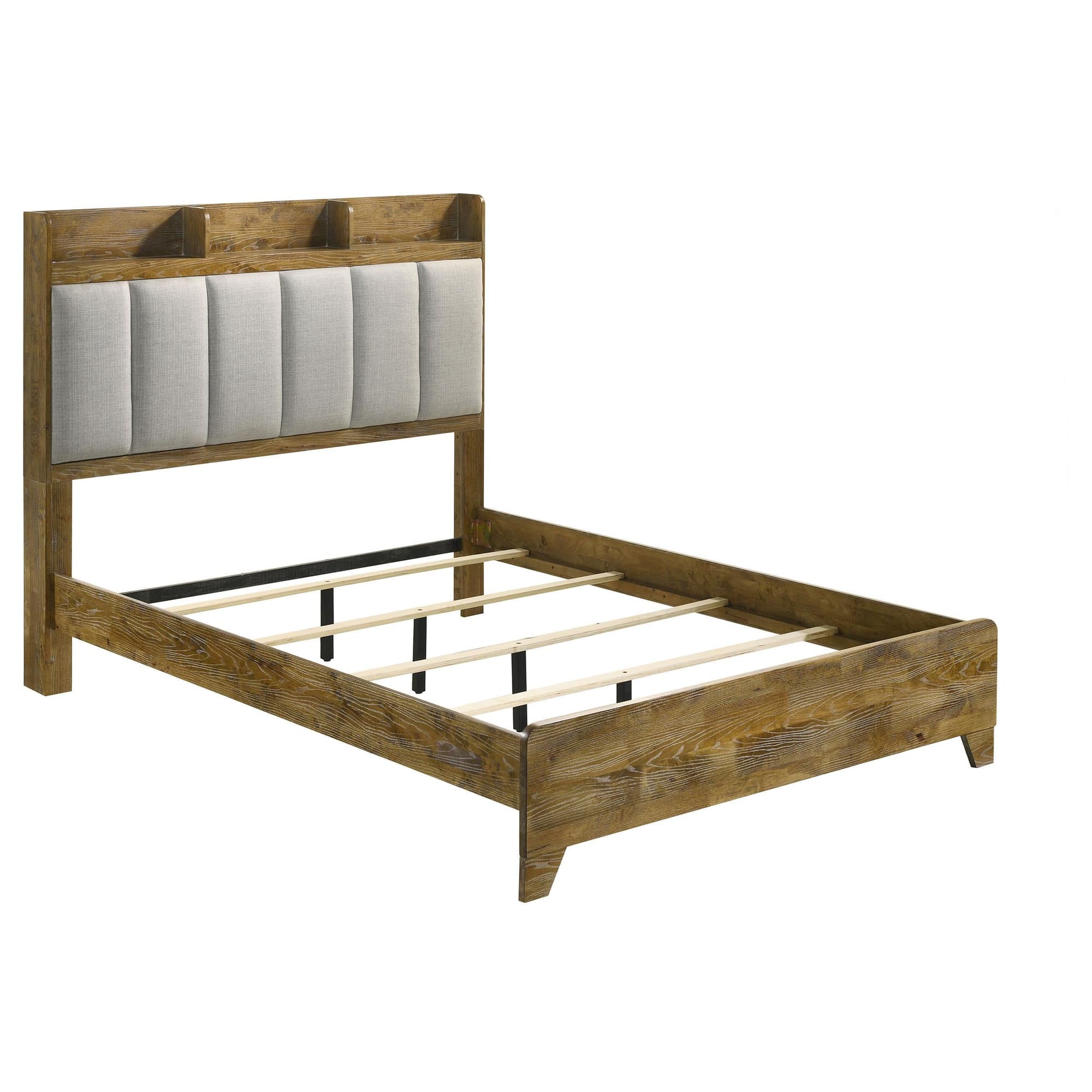 Henderson 57-inch Eastern King Bookcase Panel Bed Medium Oak - Image 1
