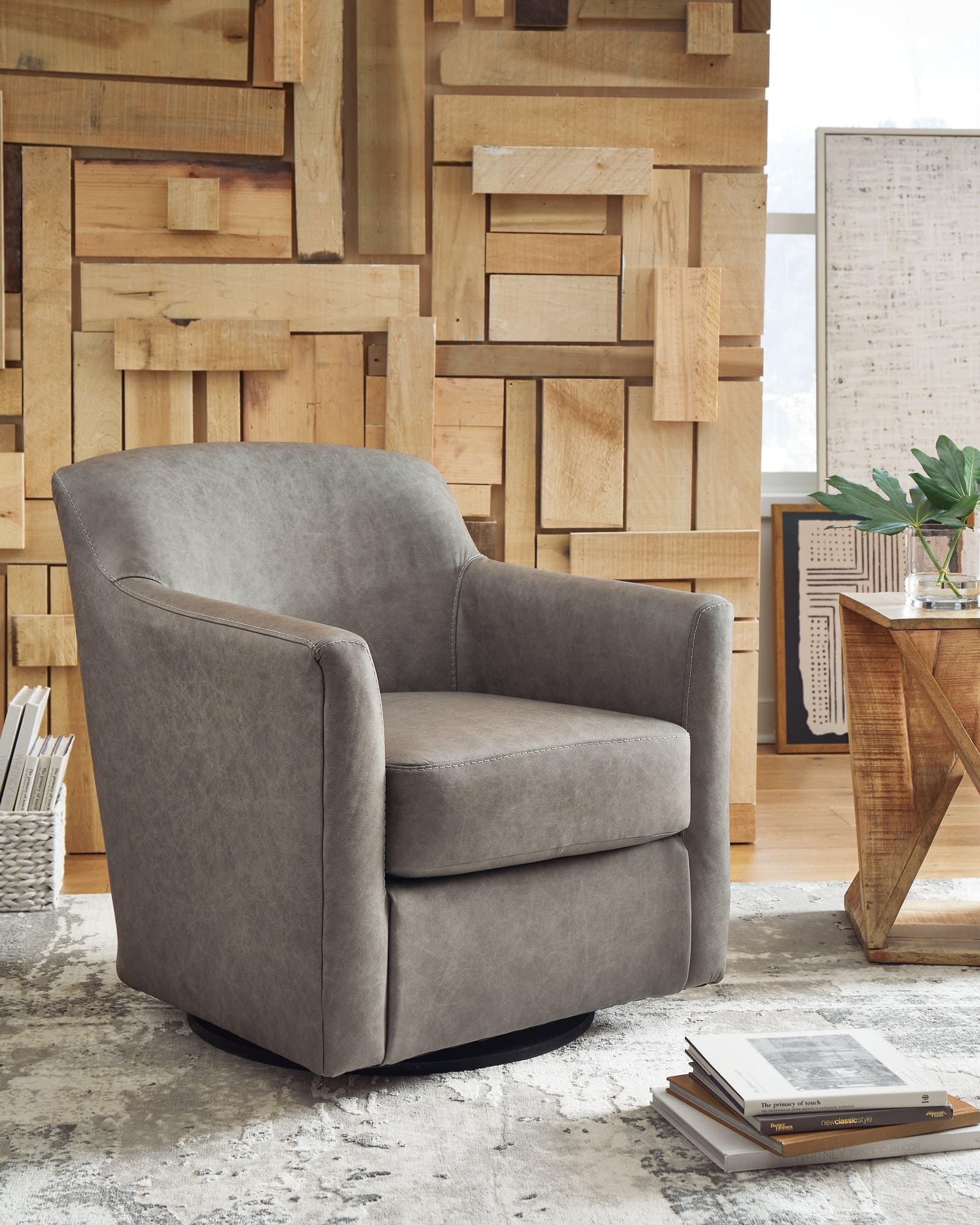 Bradney Fossil Swivel Accent Chair - Image 1
