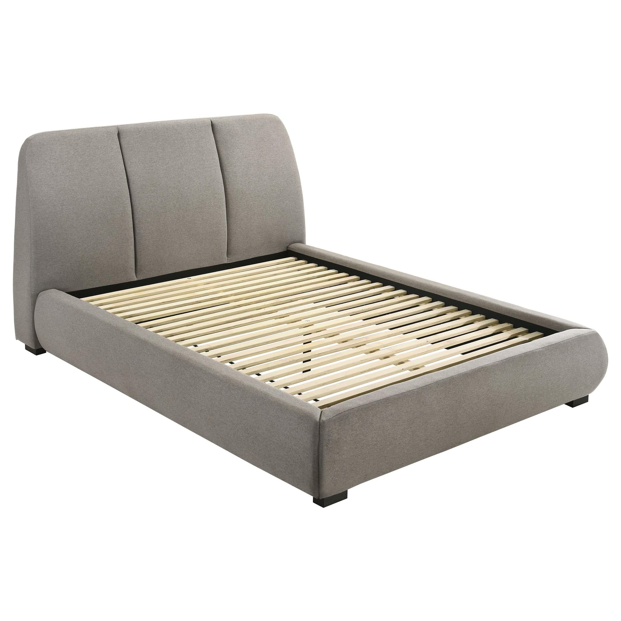 Mokena 46-inch Upholstered Queen Platform Bed Taupe - Image 1