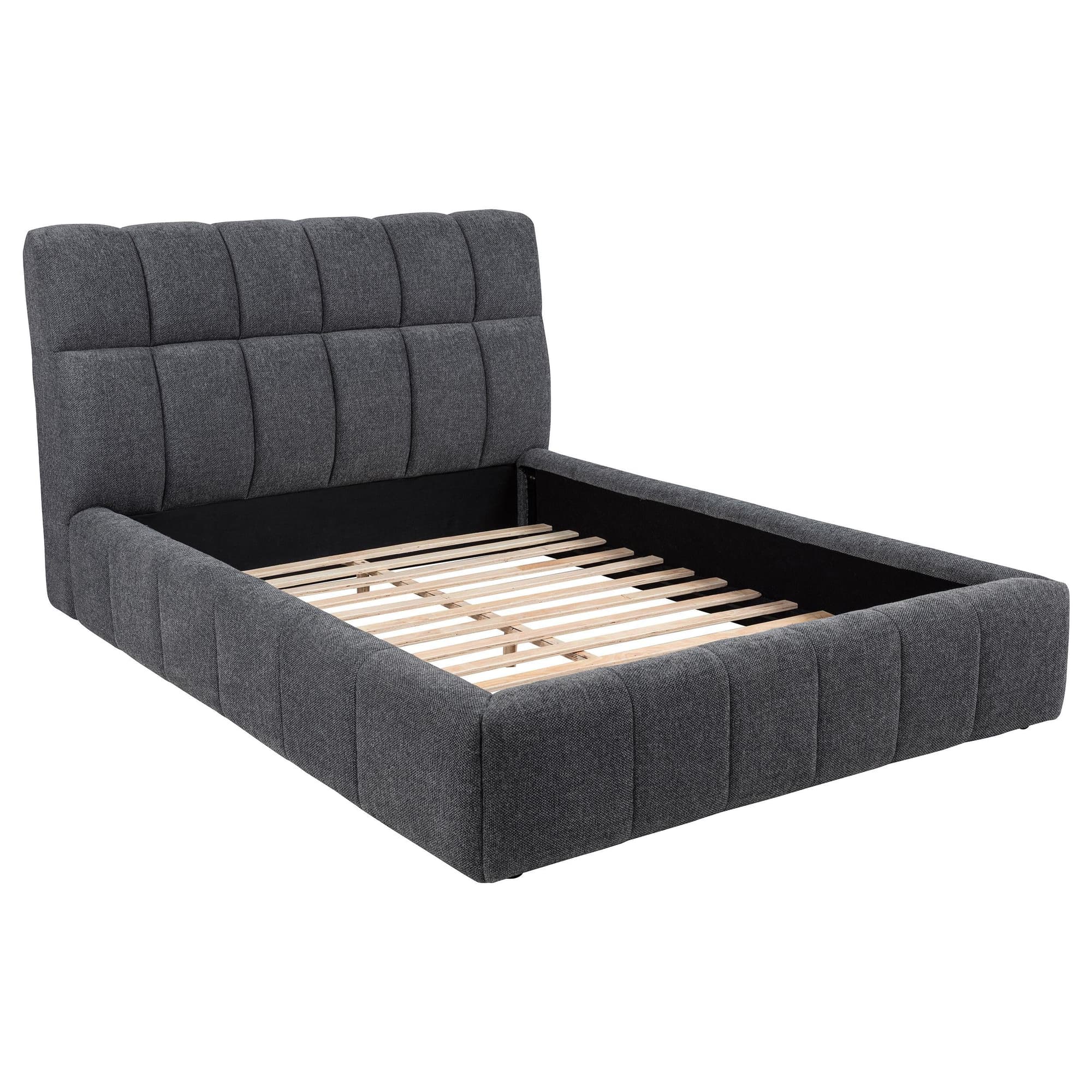 Nollet 48-inch Upholstered Queen Panel Platform Bed Grey - Image 1
