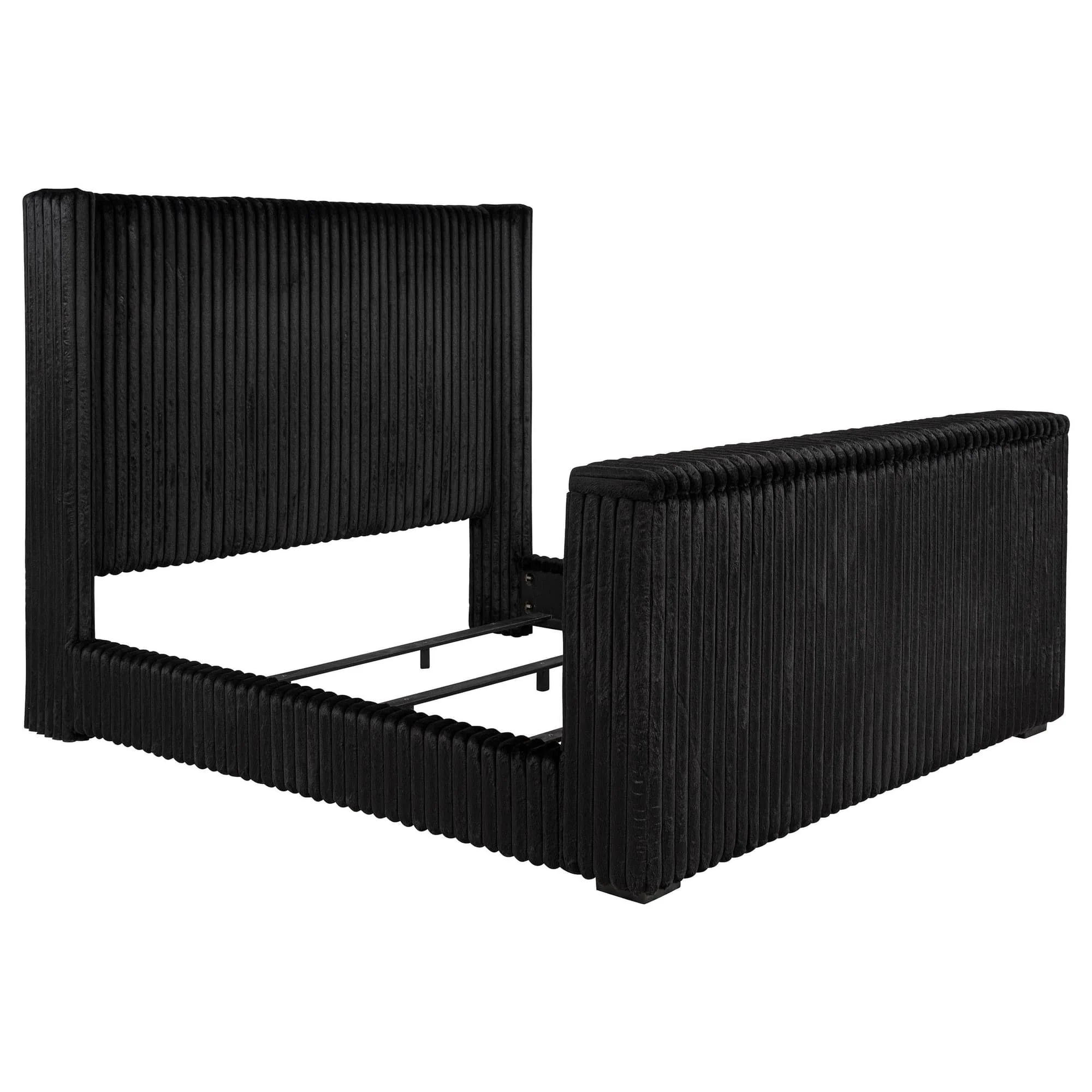 Centergrove Upholstered Eastern King Wingback TV Bed Black - Image 1