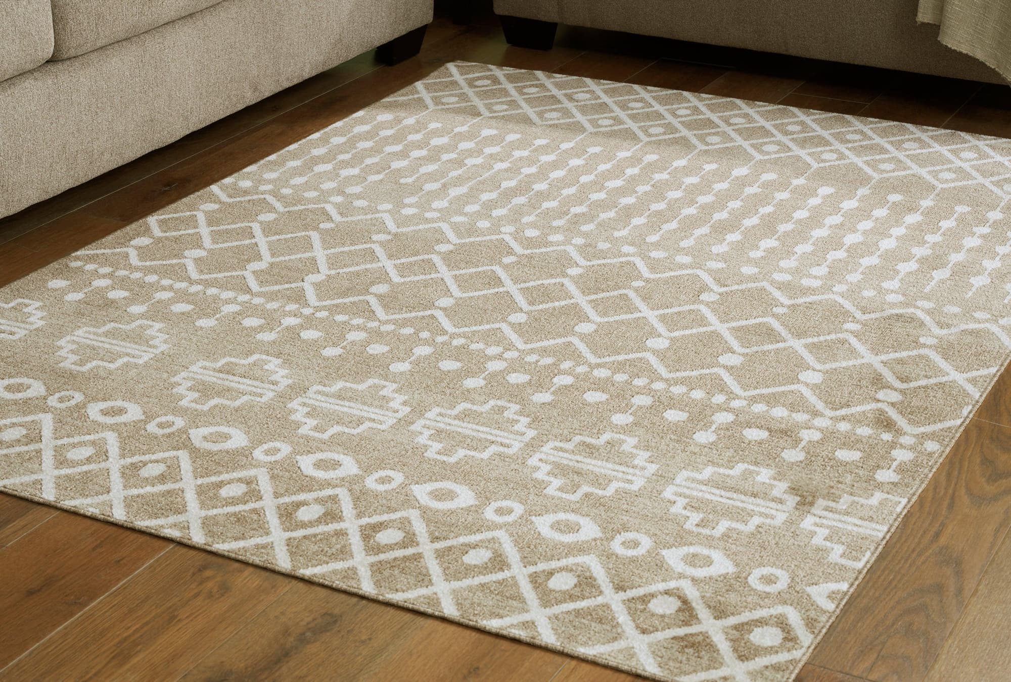 Bunchly Tan Brown Cream 5' X 7' Rug - Image 1
