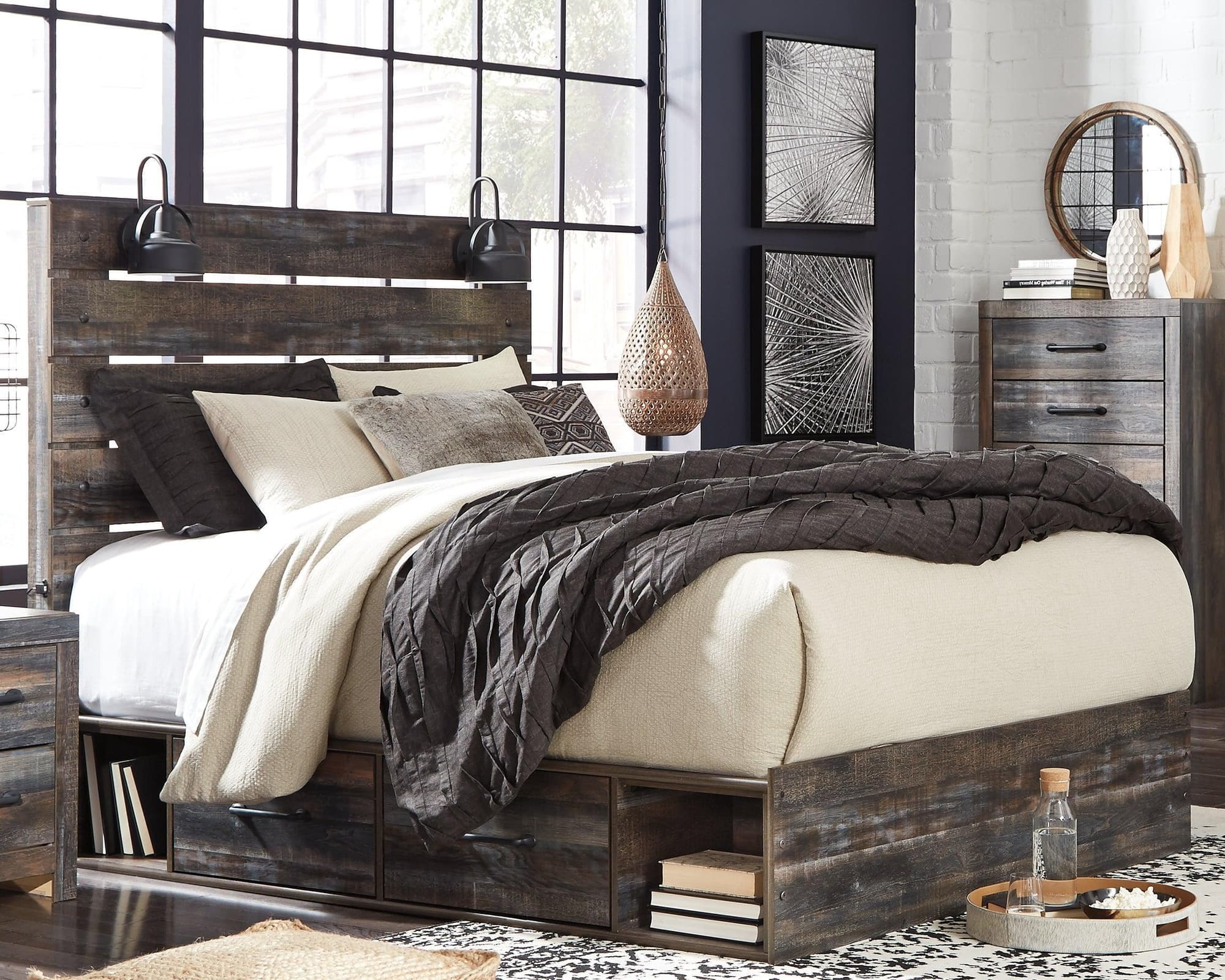 Drystan Multi Queen Panel Bed With 4 Storage Drawers - Image 1