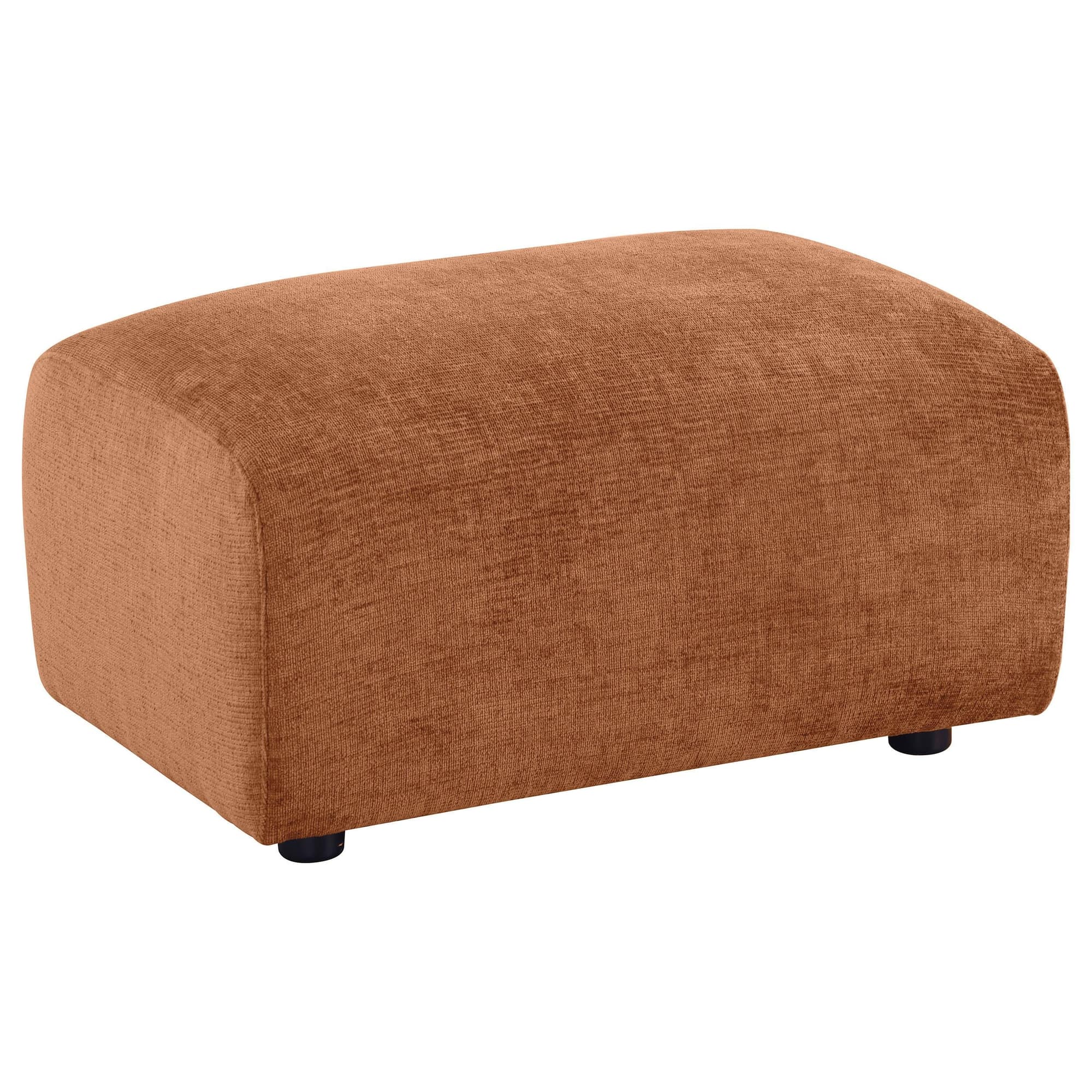 Burnett Chenille Upholstered Ottoman Burnt Orange - Image 1