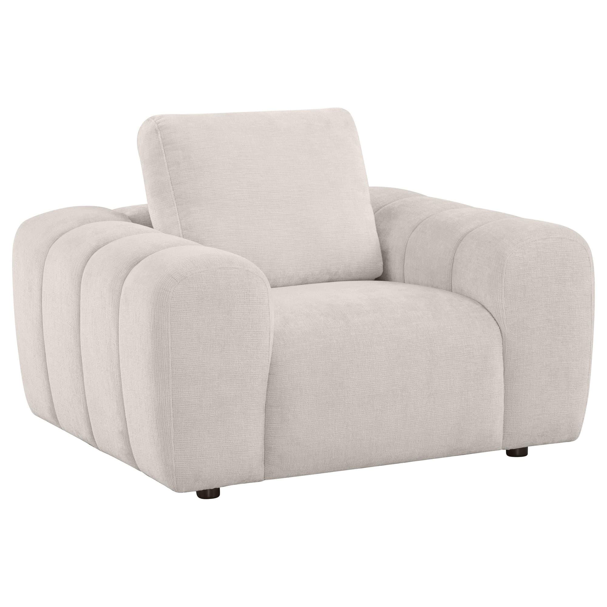 Burnett Chenille Upholstered Accent Chair Ivory - Image 1