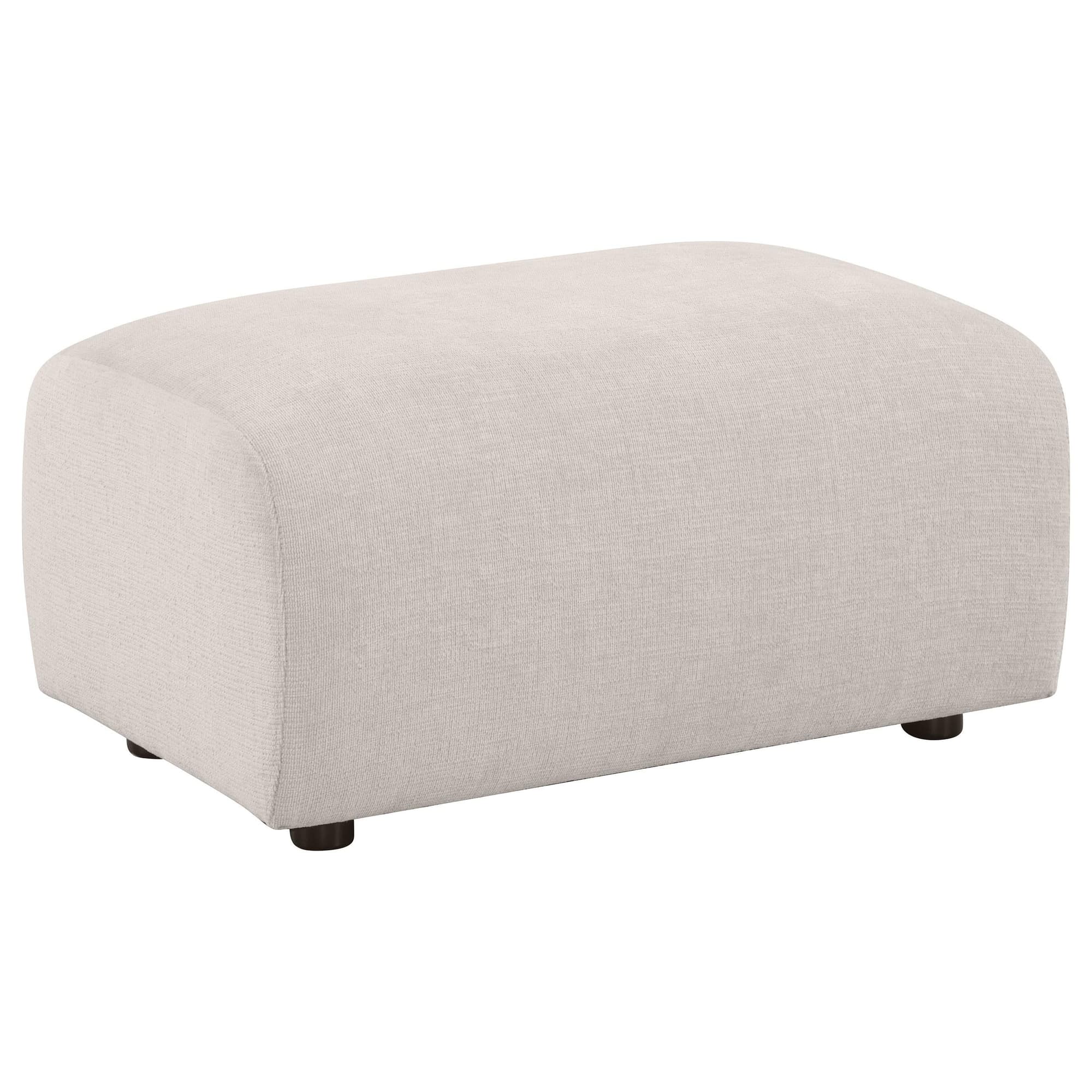 Burnett Chenille Upholstered Ottoman Ivory - Image 1