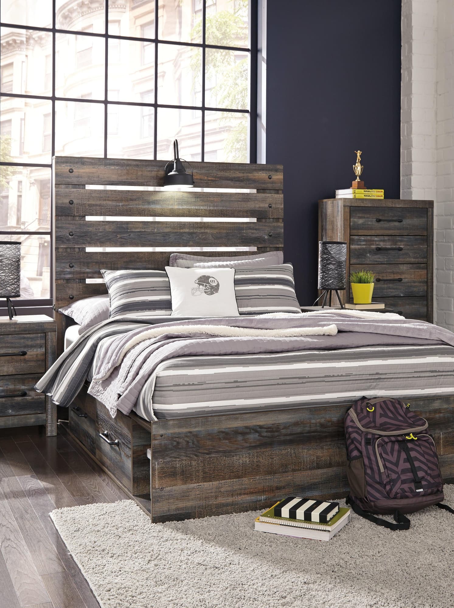 Drystan Multi Full Panel Bed With 4 Storage Drawers - Image 1