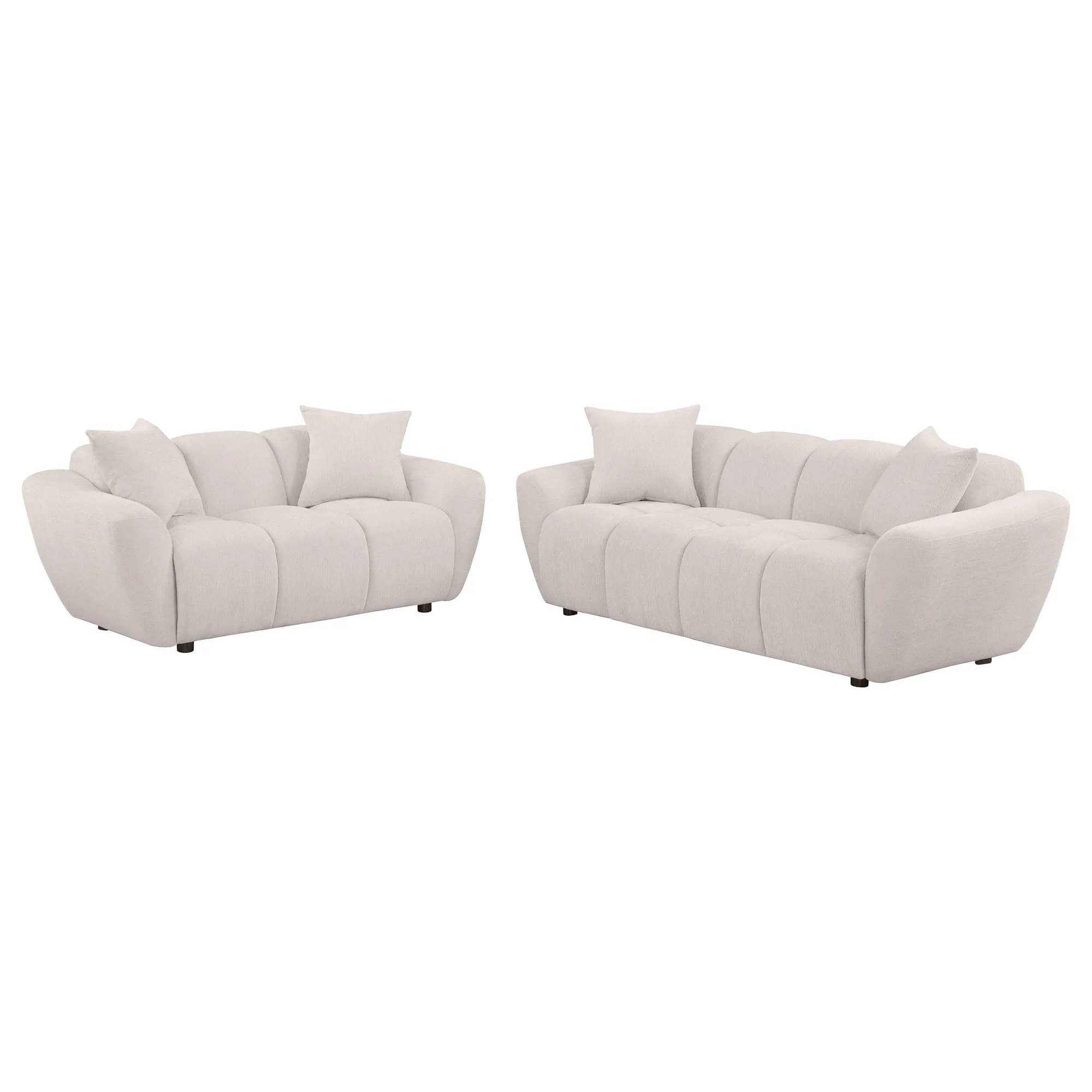 Destino 2-piece Chenille Splayed Arm Sofa Set Greige - Image 1