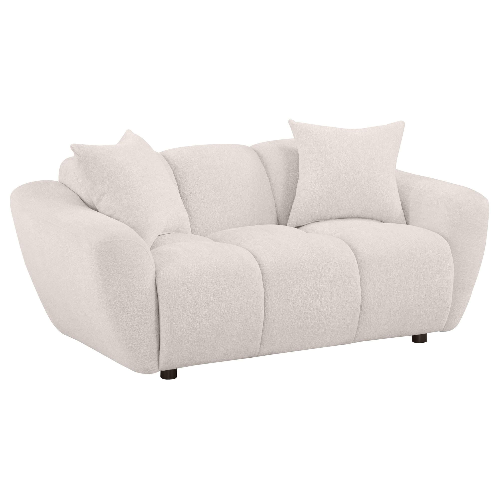 Destino Chenille Upholstered Splayed Arm Loveseat Greige - Image 1