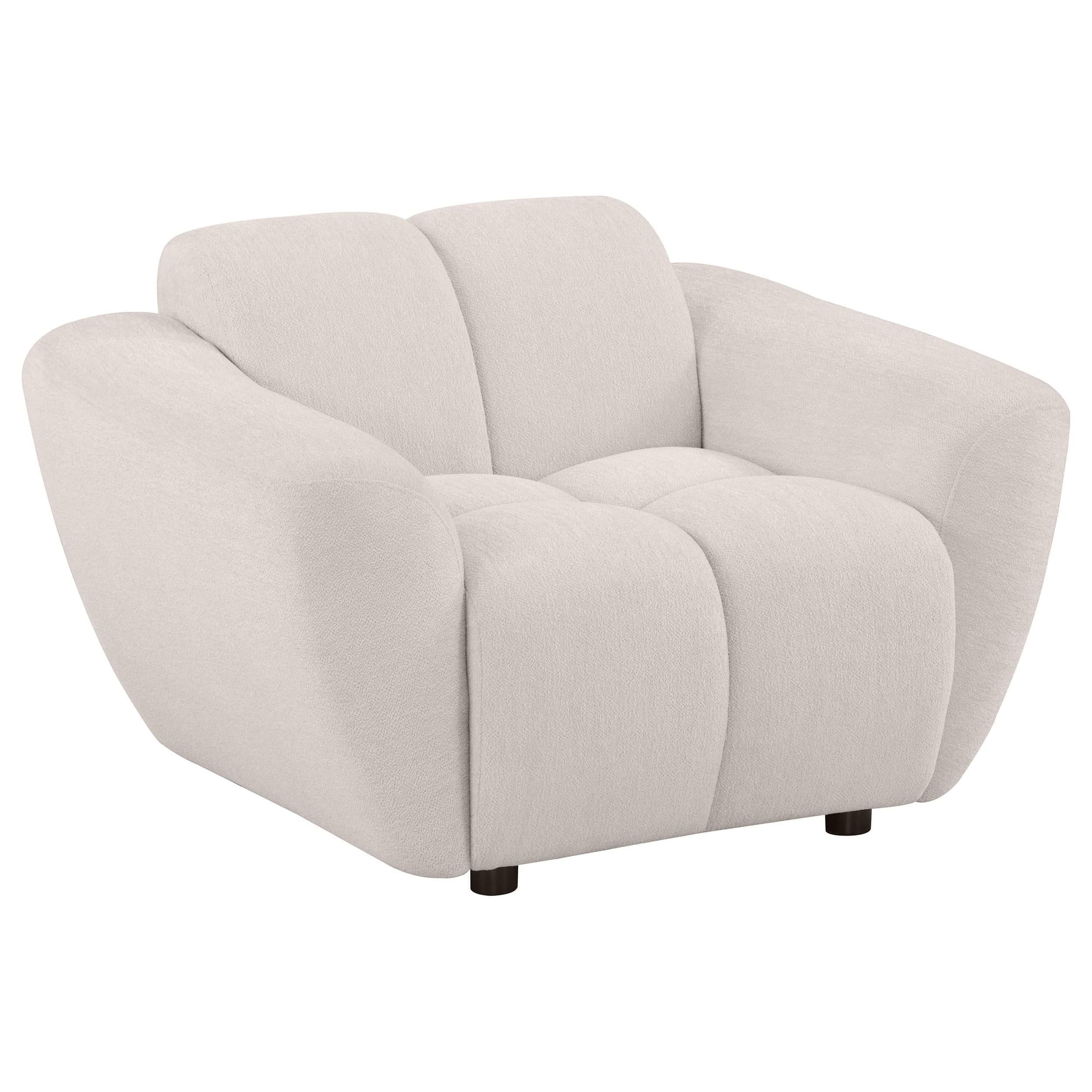 Destino Chenille Upholstered Splayed Arm Accent Chair Greige - Image 1