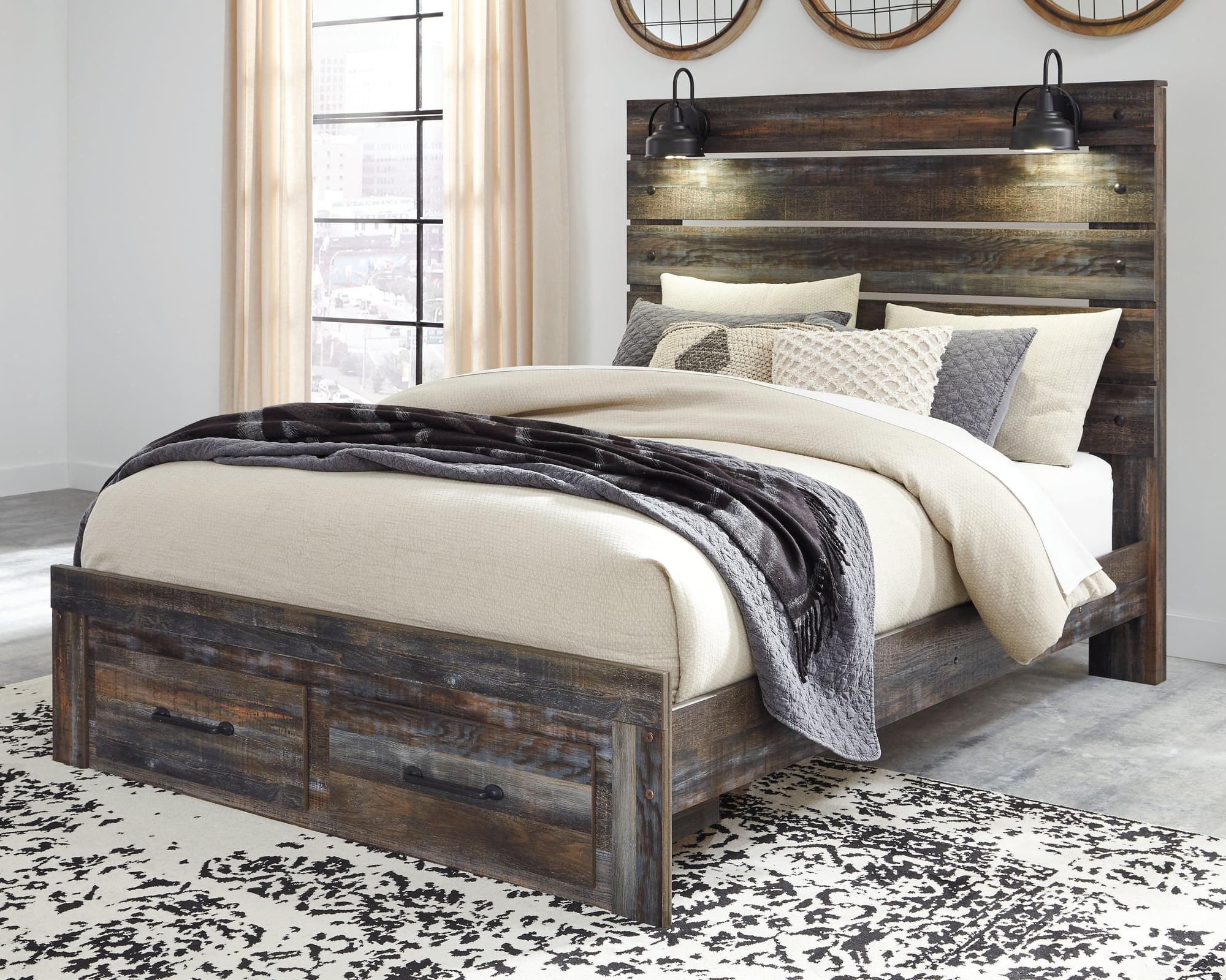 Drystan Multi Queen Panel Bed With 2 Storage Drawers - Image 1