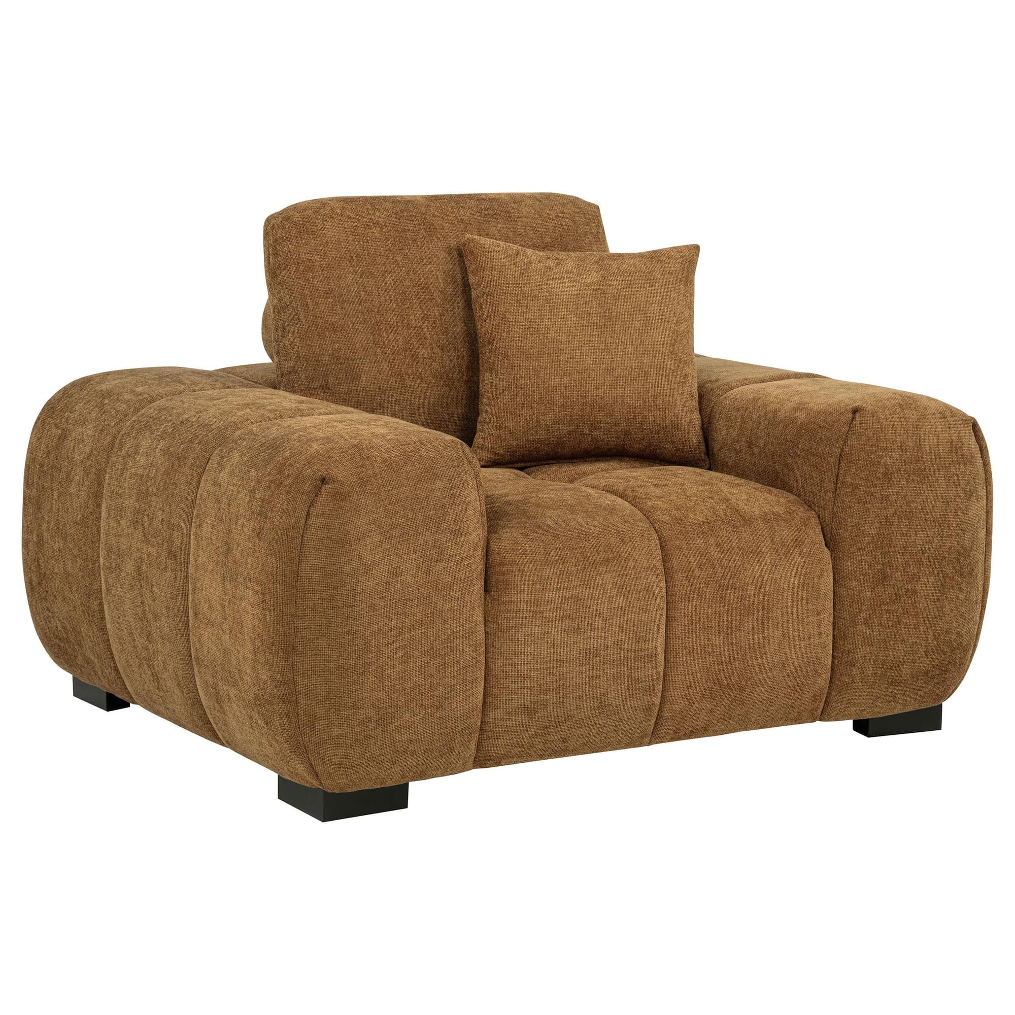 Octavia Fabric Upholstered Track Arm Accent Chair Amber - Image 1