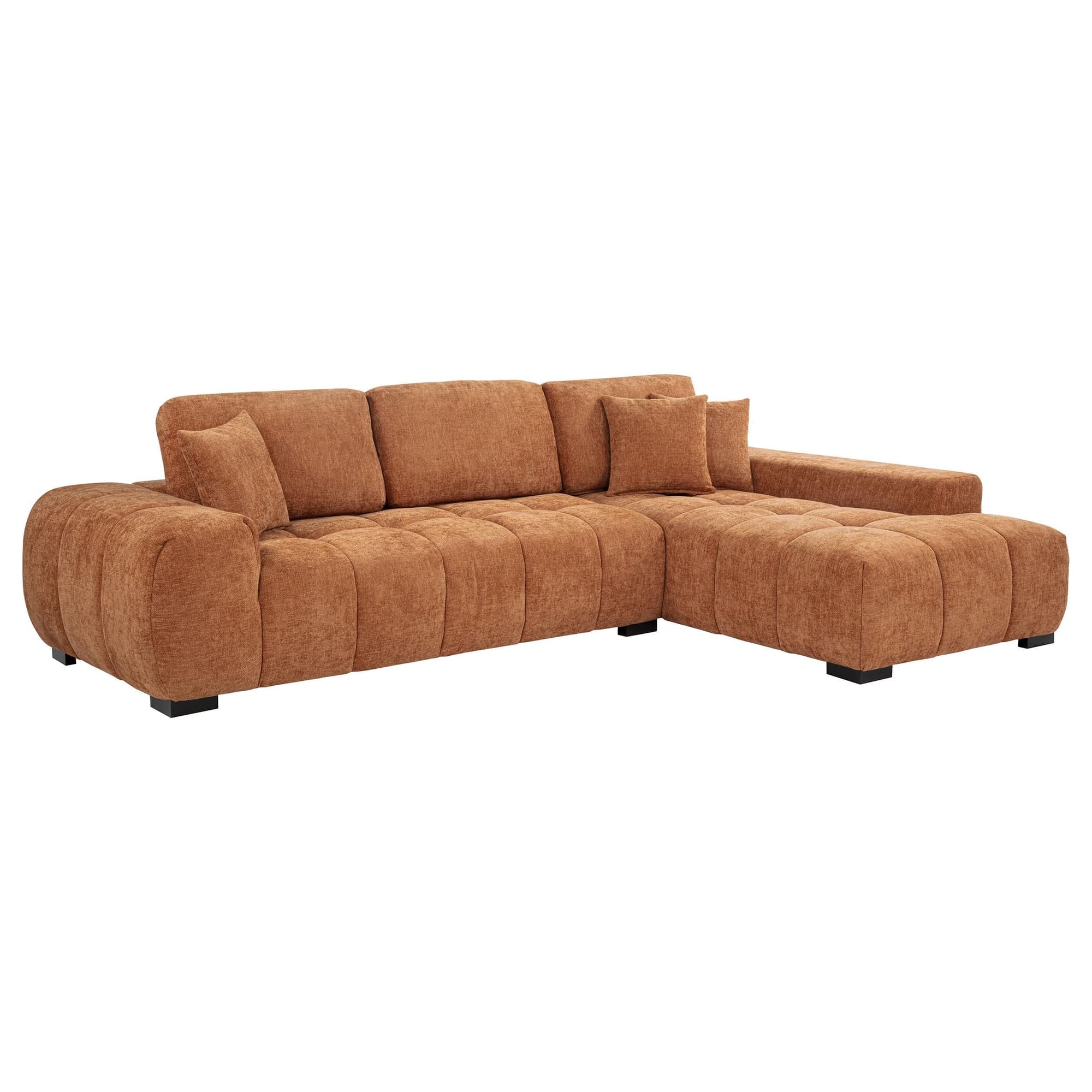 Octavia Fabric Upholstered Sectional Chaise Sofa Orange - Image 1