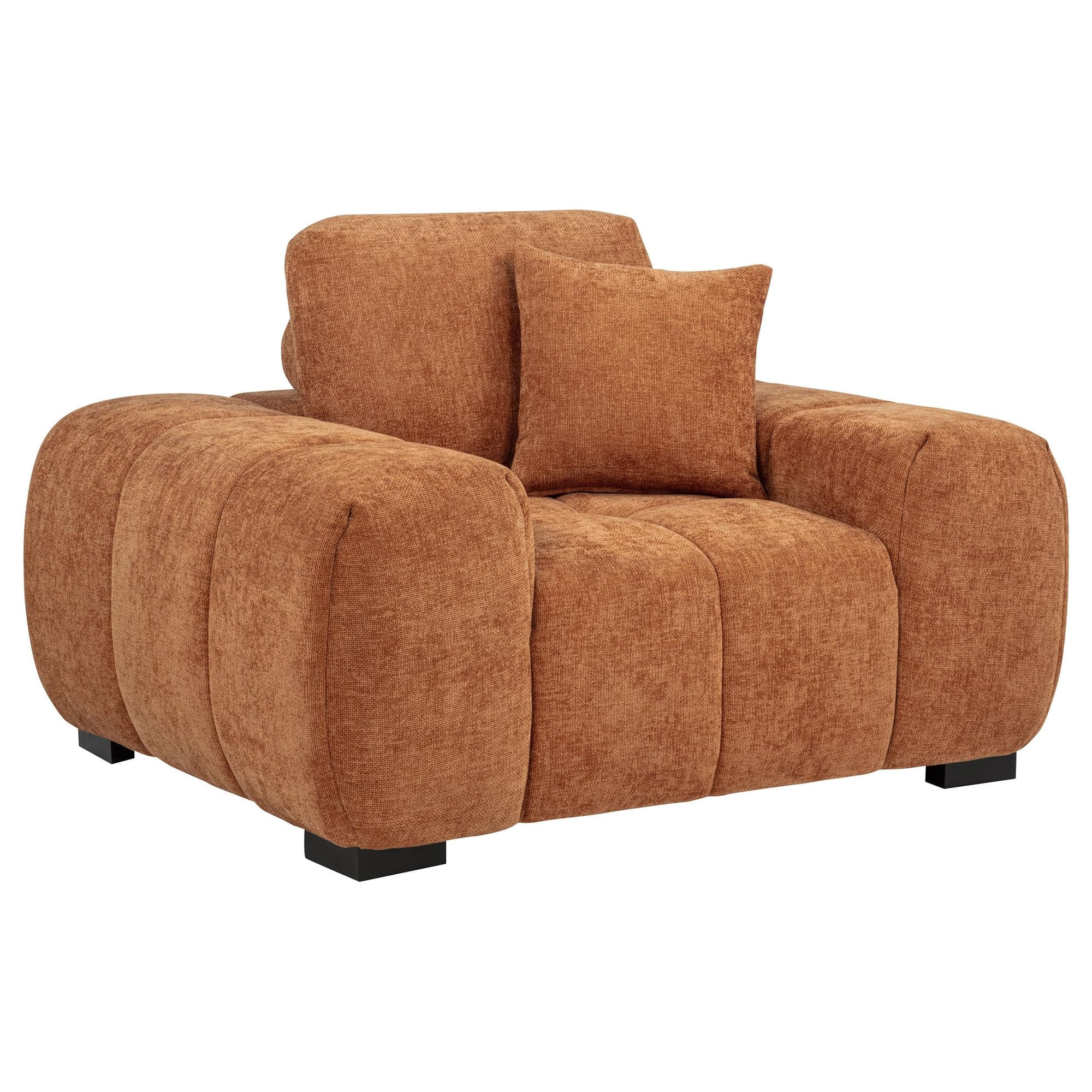 Octavia Fabric Upholstered Track Arm Accent Chair Orange - Image 1