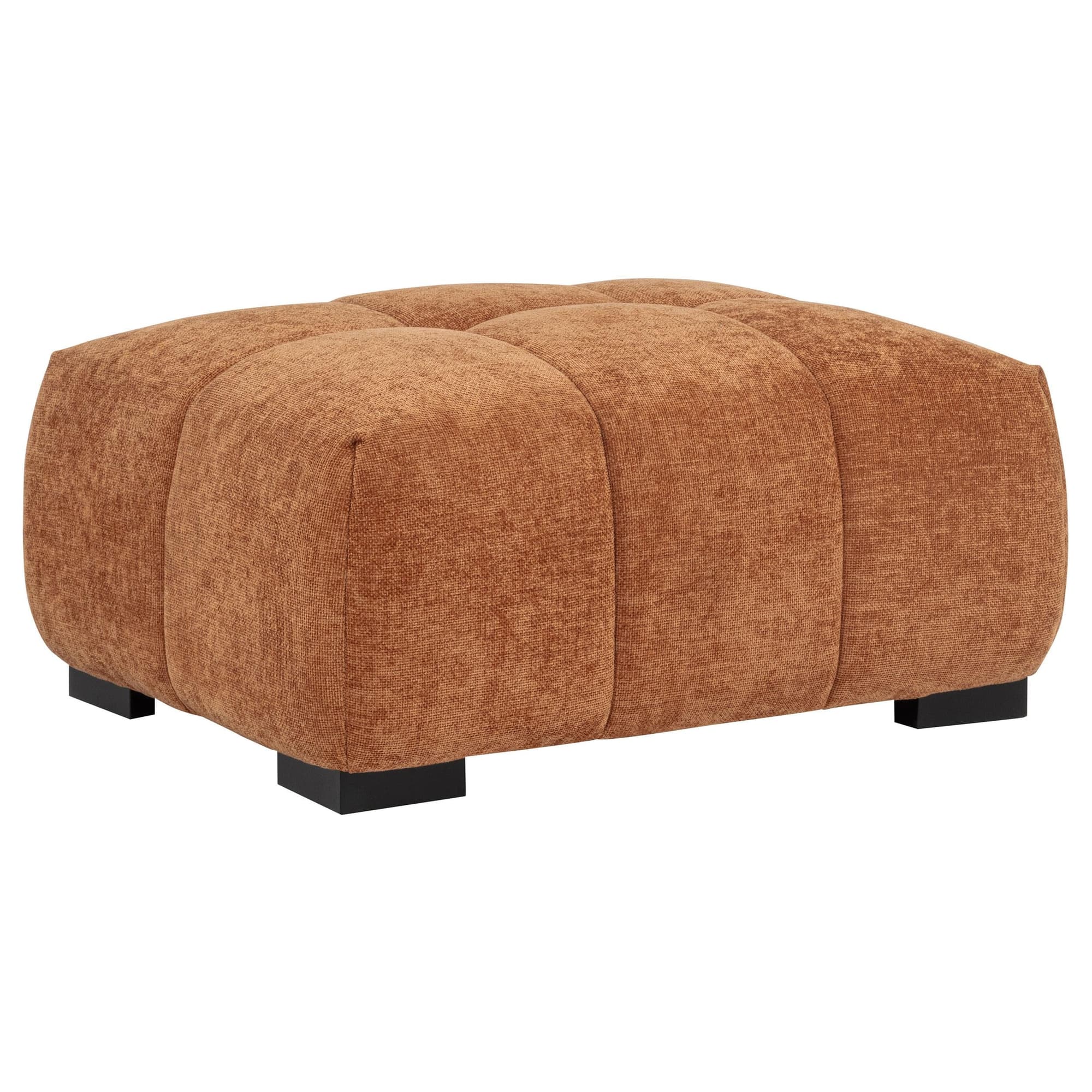 Octavia Fabric Upholstered Rectangular Ottoman Orange - Image 1