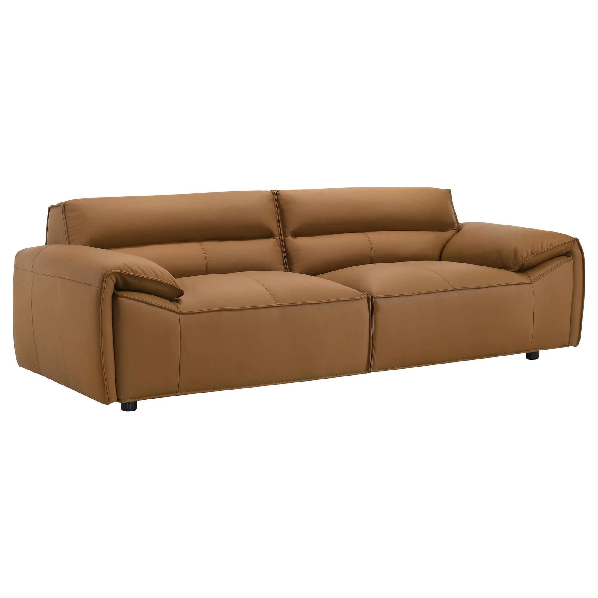 Buxton Top Grain Leather Upholstered Sofa Orange - Image 1