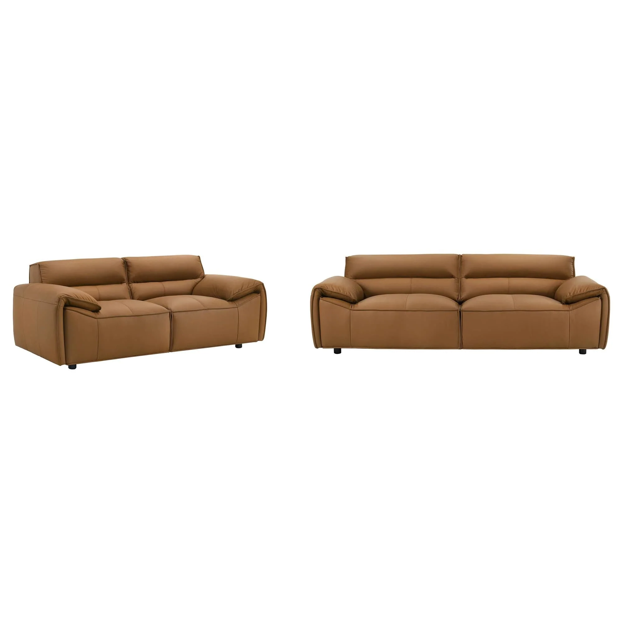 Buxton 2-piece Leather Upholstered Sofa Set Orange - Image 1