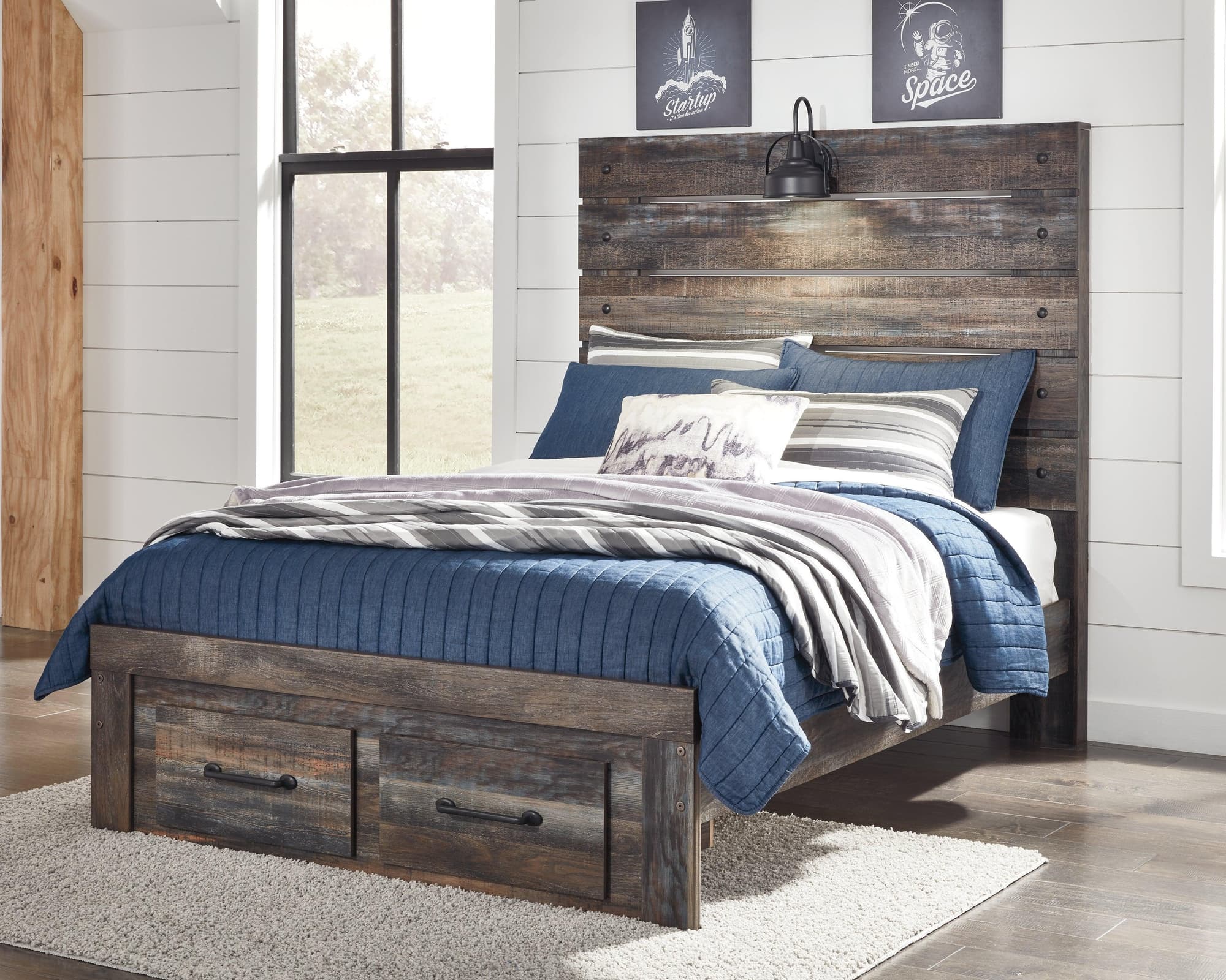 Drystan Multi Full Panel Bed With 2 Storage Drawers - Image 1