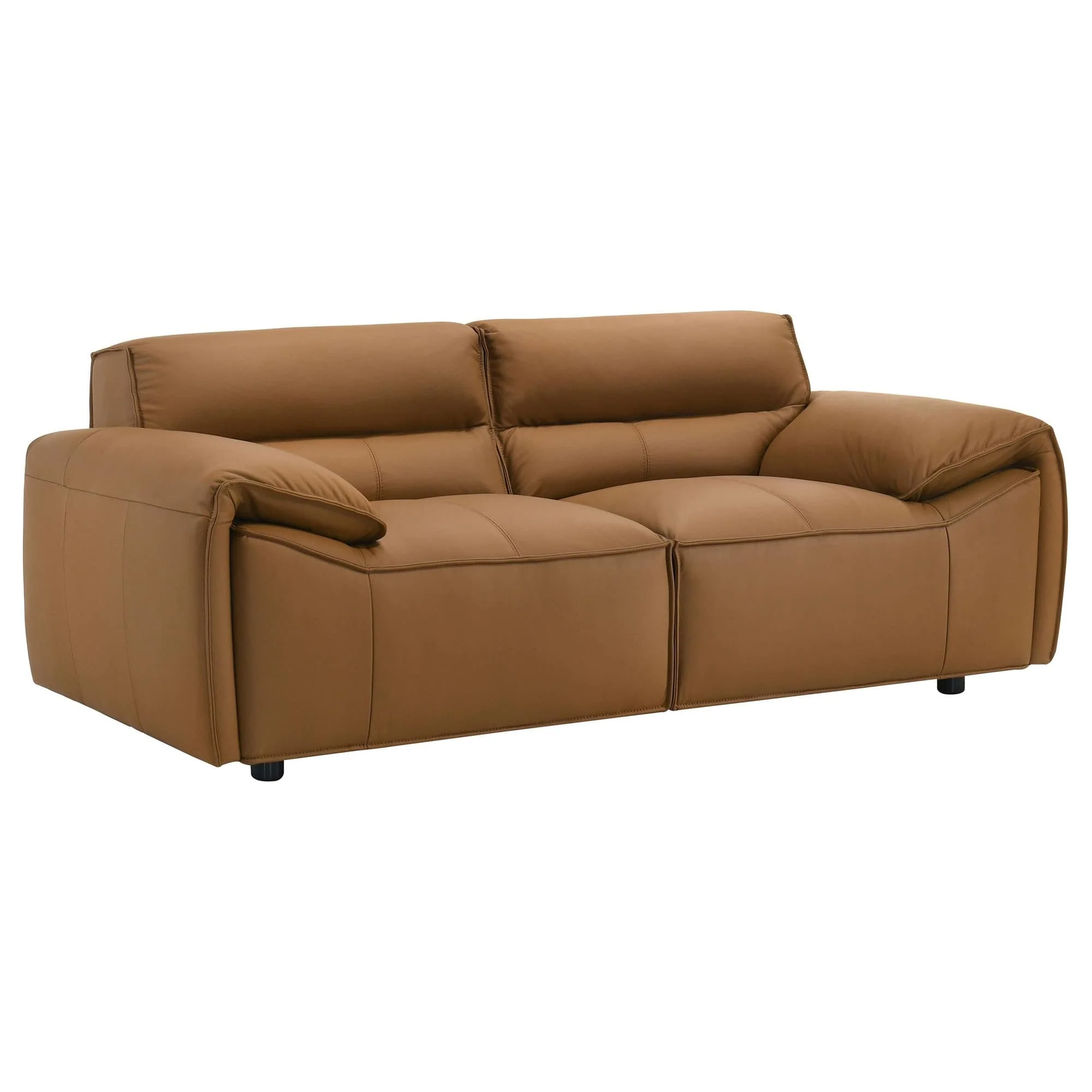Buxton Top Grain Leather Upholstered Loveseat Orange - Image 1