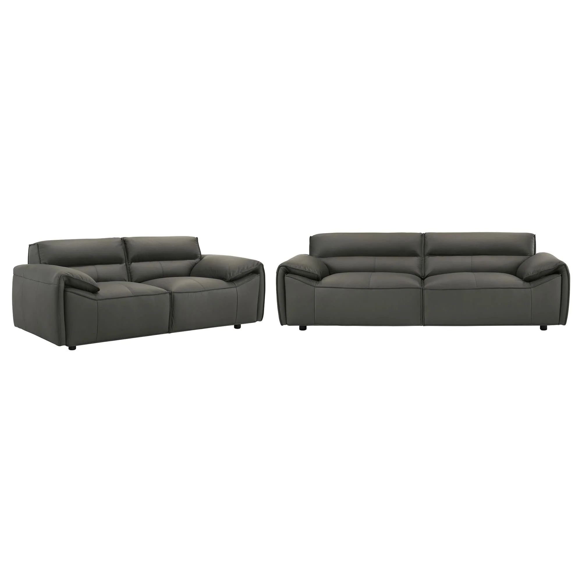Buxton 2-piece Leather Upholstered Sofa Set Graphite - Image 1