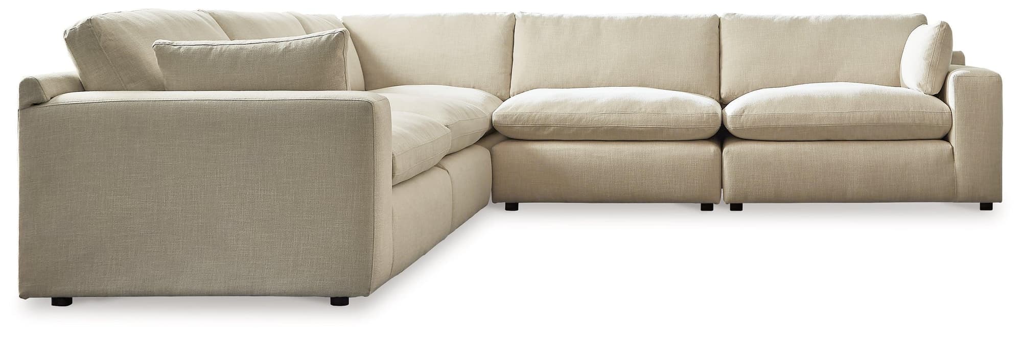 Elyza Linen Chenille 5-Piece Sectional - Image 1