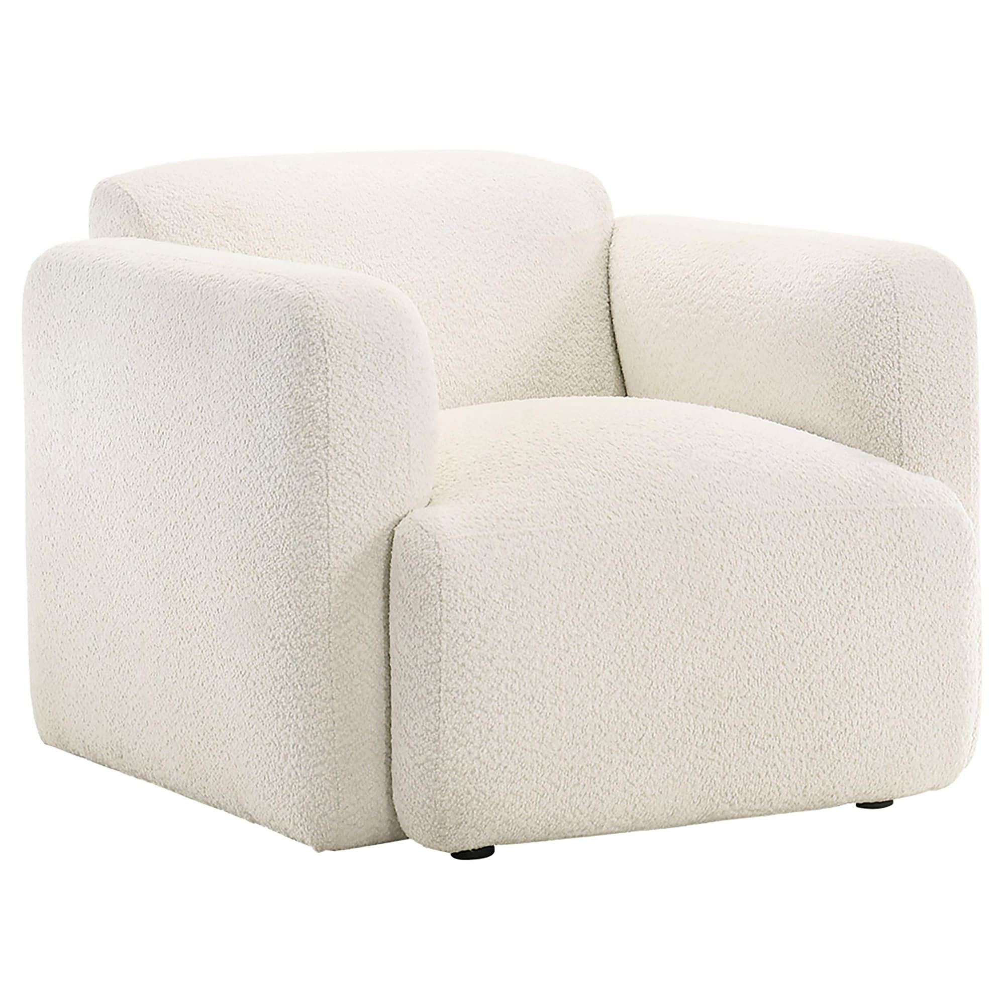 Dorset Fabric Upholstered Round Track Arm Accent Chair White - Image 1