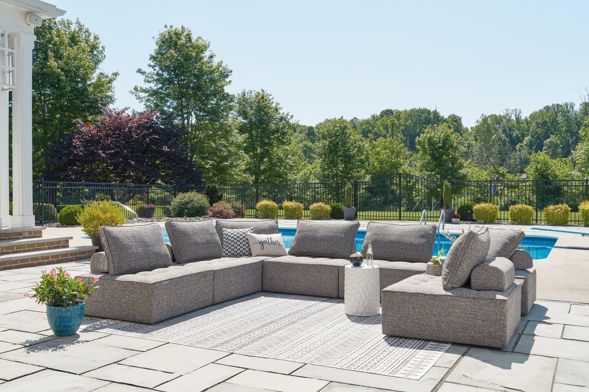 Bree Zee Brown 8-Piece Outdoor Sectional - Image 1