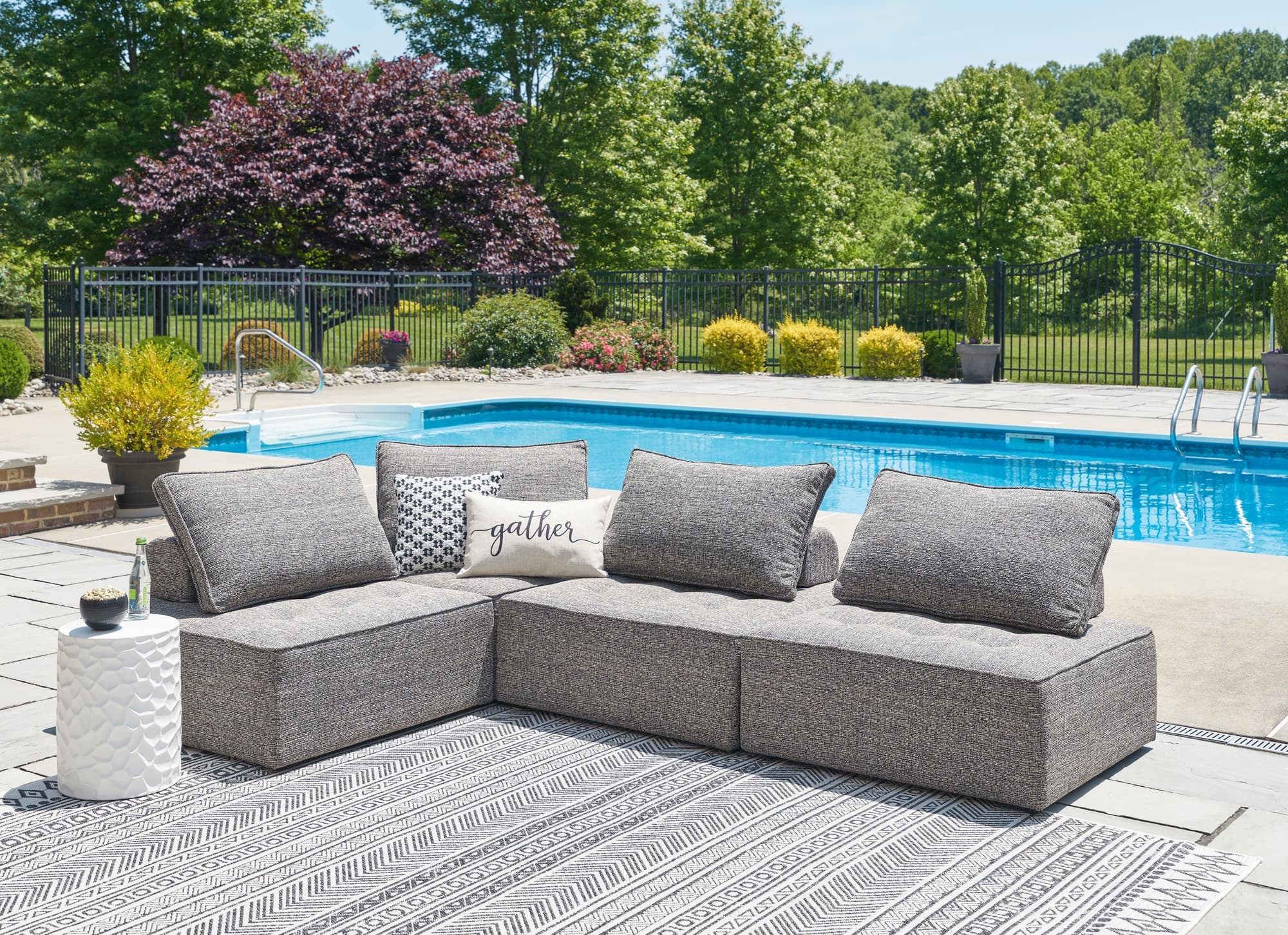 Bree Zee Brown 4-Piece Outdoor Sectional - Image 1