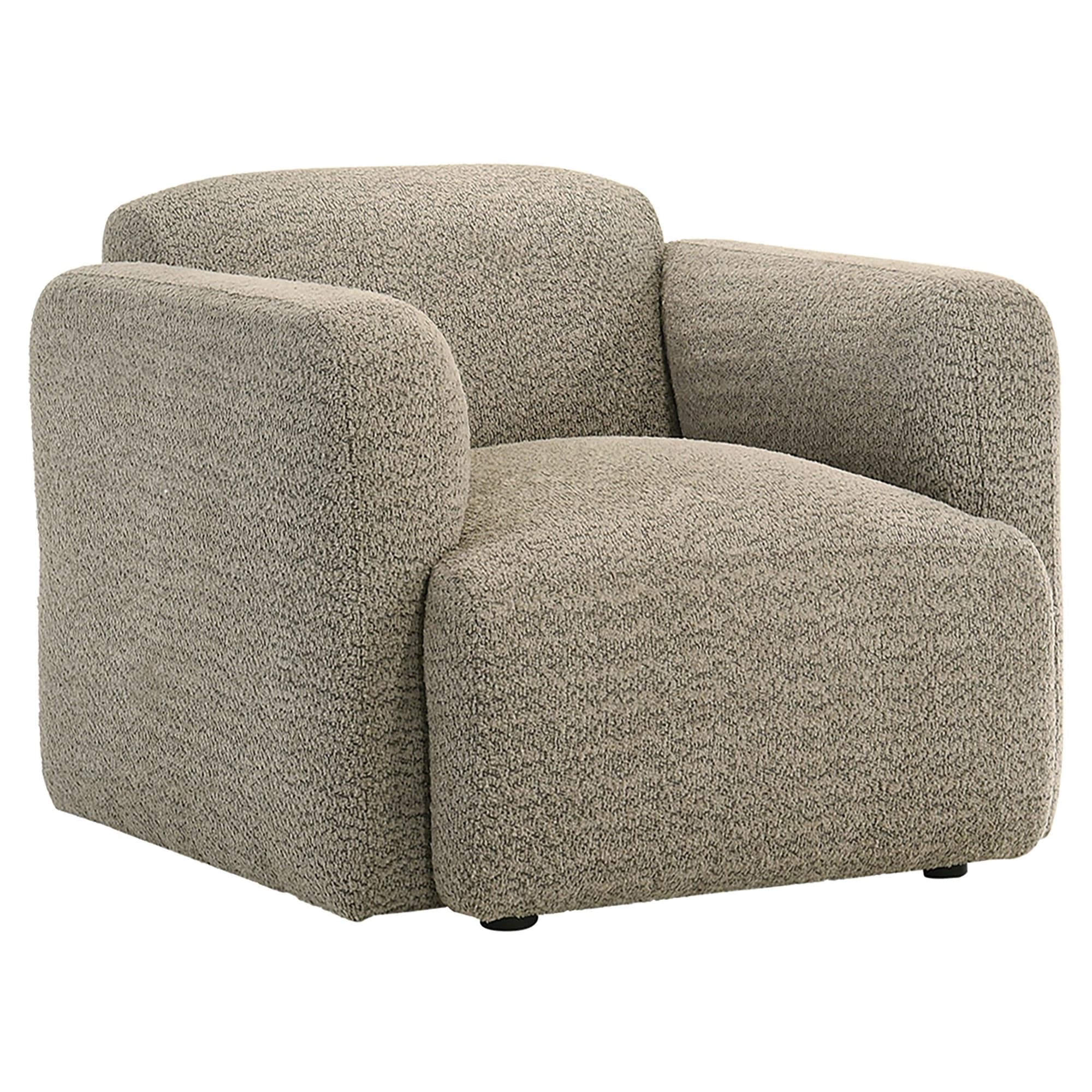 Dorset Fabric Upholstered Round Track Arm Accent Chair Brown - Image 1