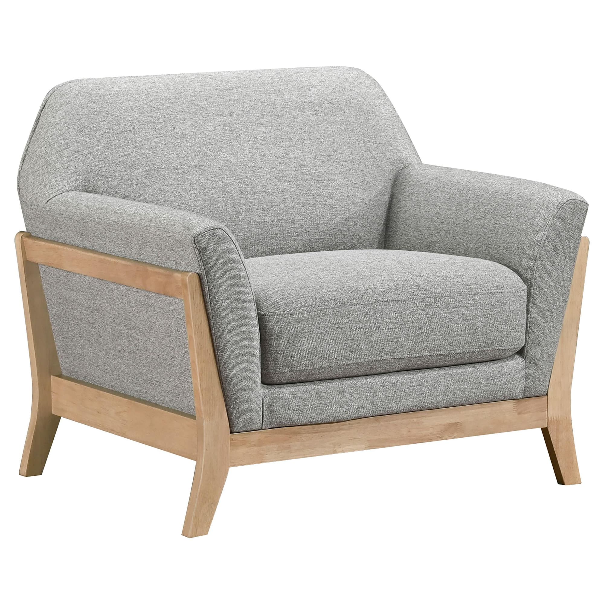 Vaughn Fabric Upholstered Flared Arm Accent Chair Grey - Image 1